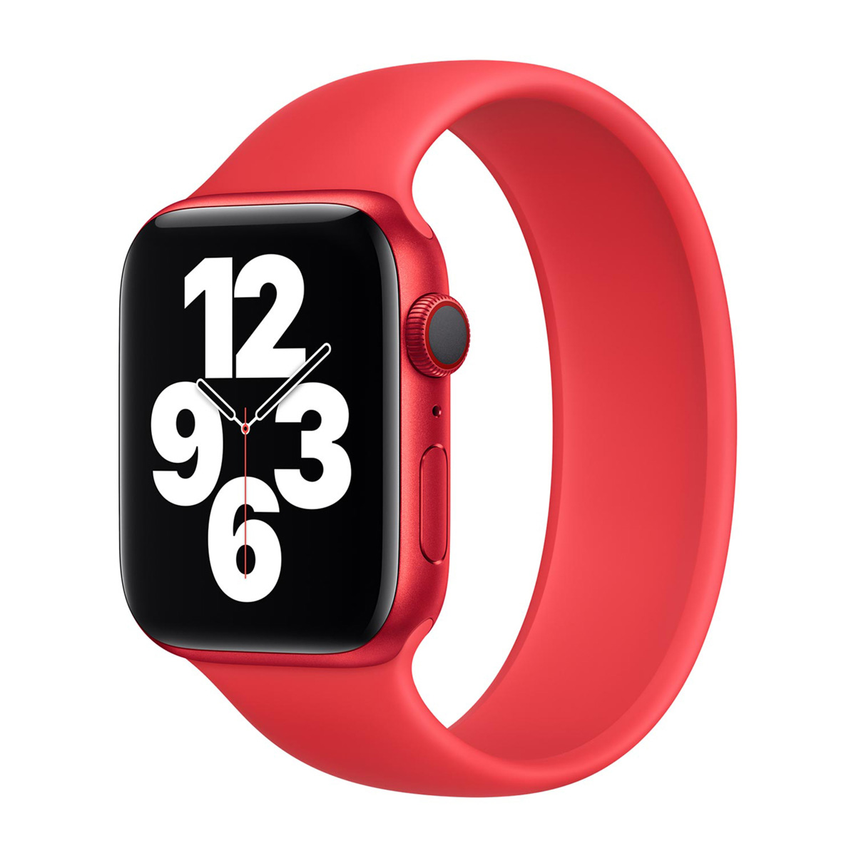 Siliconen solobandje voor de Apple Watch | 44/45/46/49 mm - Maat 6 - (Product) Red