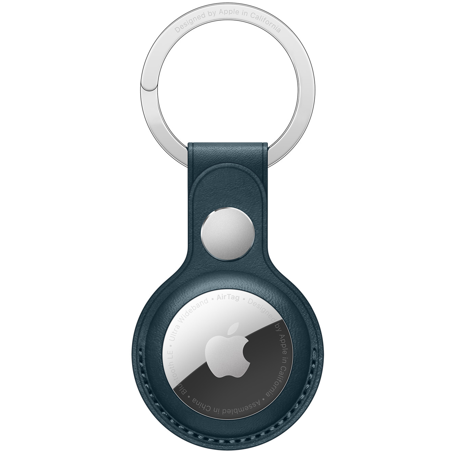 Leather Key Ring voor de Apple AirTag - Baltic Blue