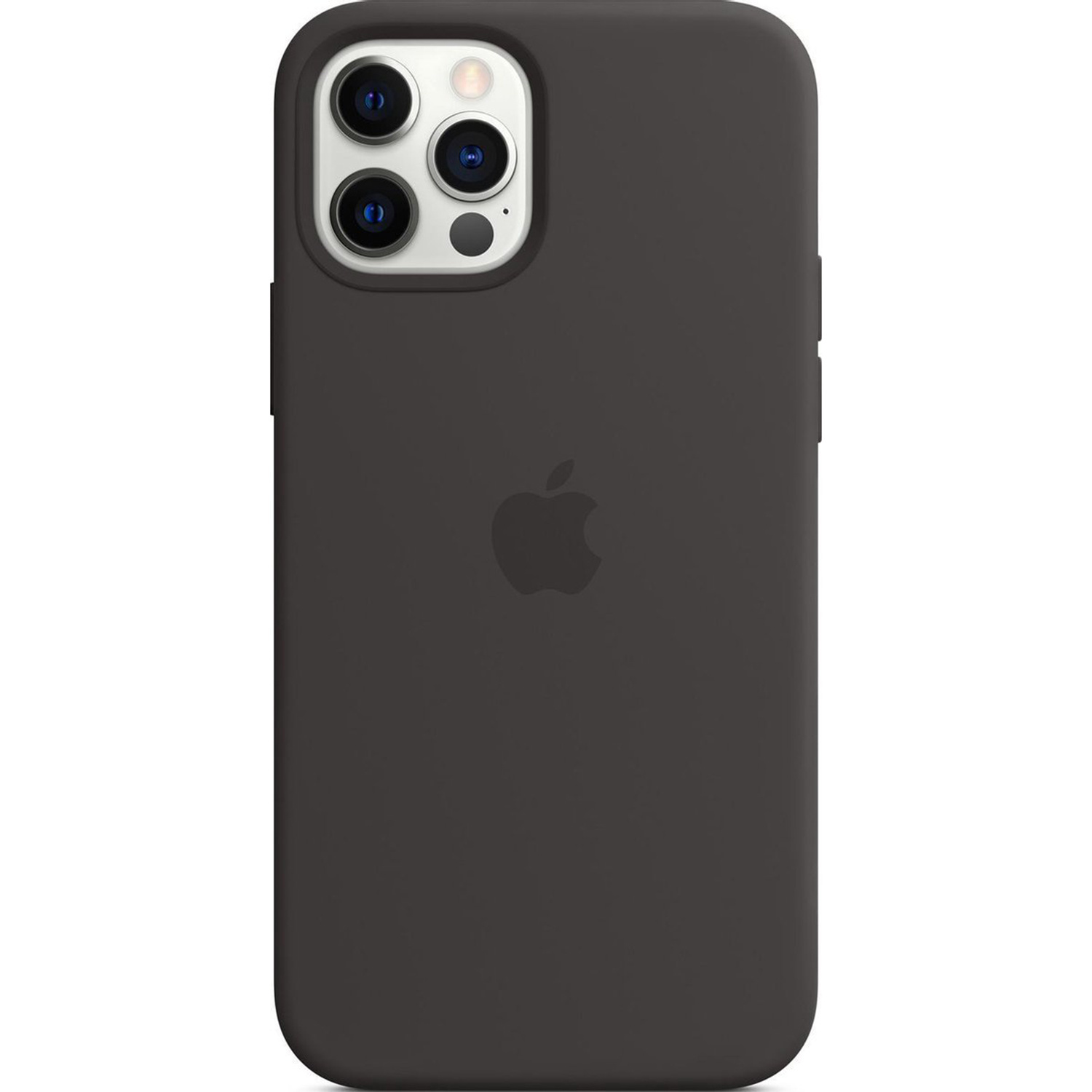 Silicone Backcover MagSafe voor de Apple iPhone 12 Pro Max - Zwart