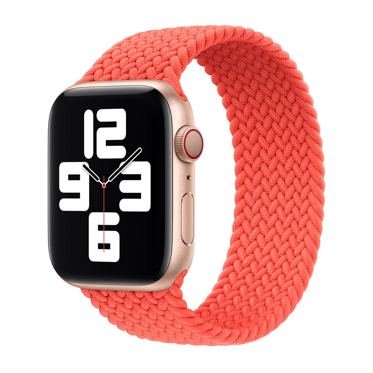 Bracelet Solo tressé Apple Watch | 44/45/46/49 mm - Taille 12 - Electric Orange
