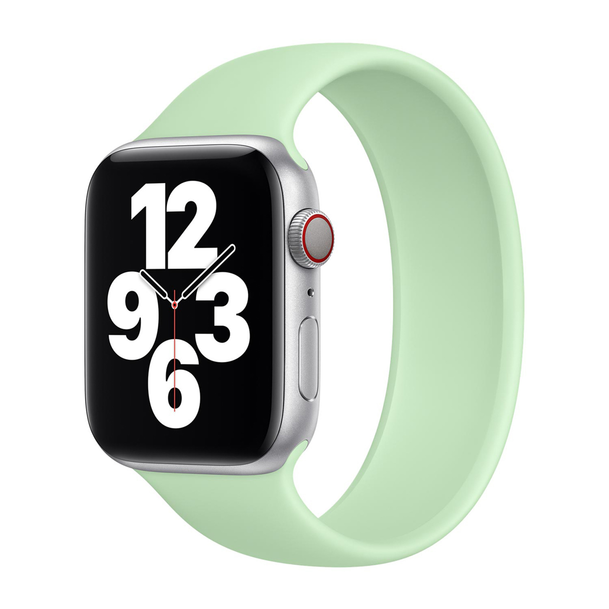 Siliconen solobandje voor de Apple Watch | 44/45/46/49 mm - Maat 8 - Pistachio