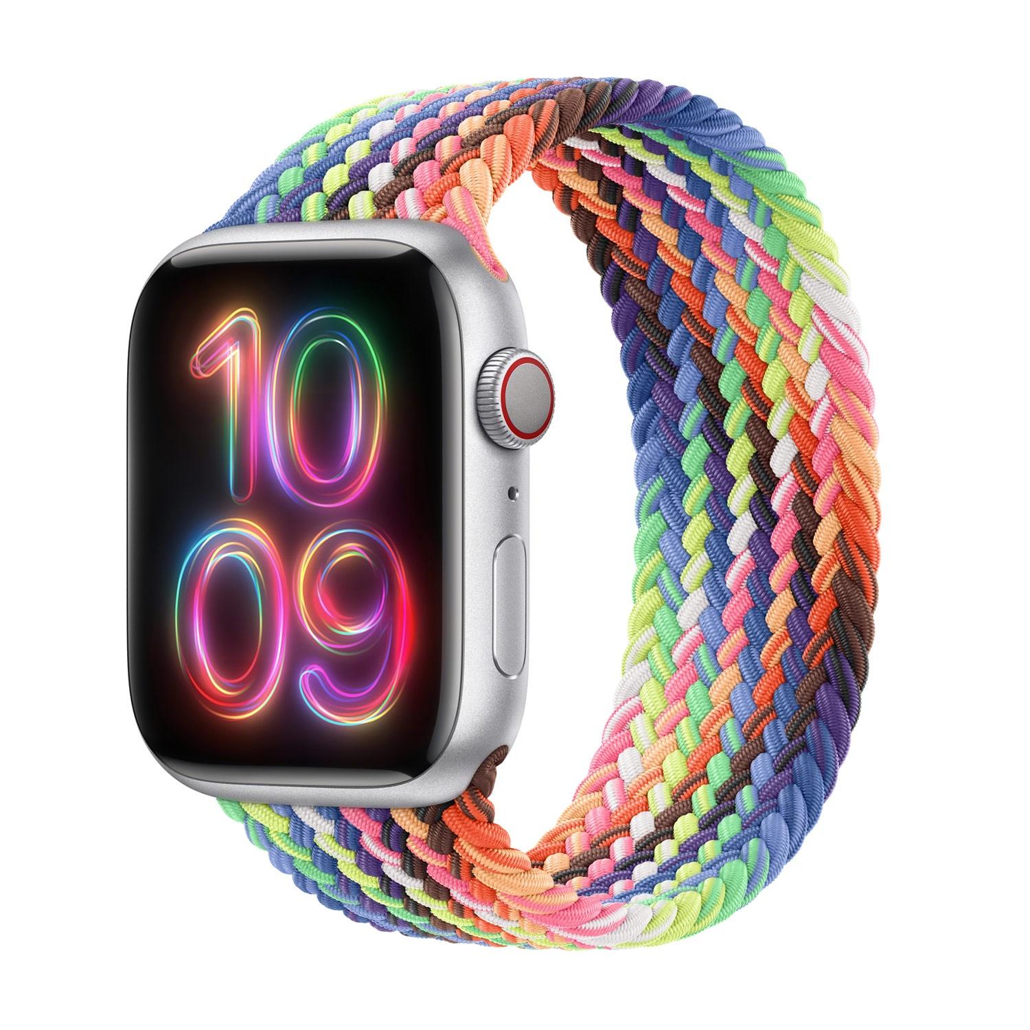 Gevlochten solobandje voor de Apple Watch | 38/40/41/42 mm - Maat 4 - Pride Edition