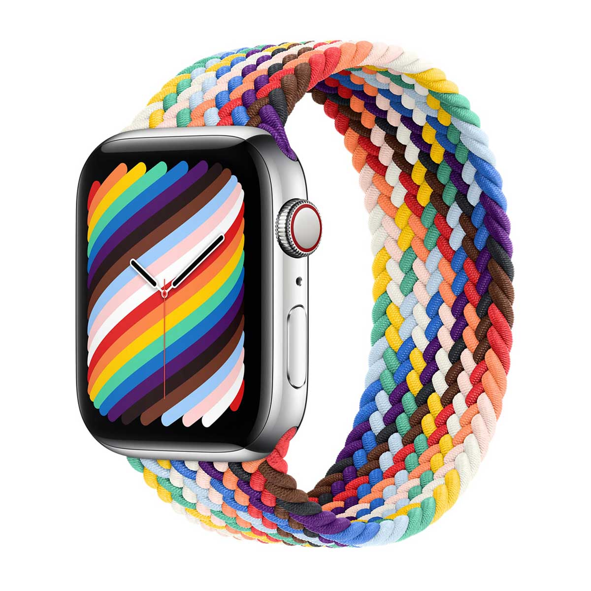 Bracelet Solo tressé Apple Watch | 44/45/46/49 mm - Taille 10 - Pride Edition