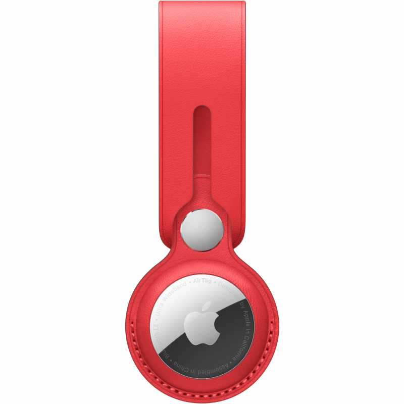 Leather Loop Apple AirTag - Red