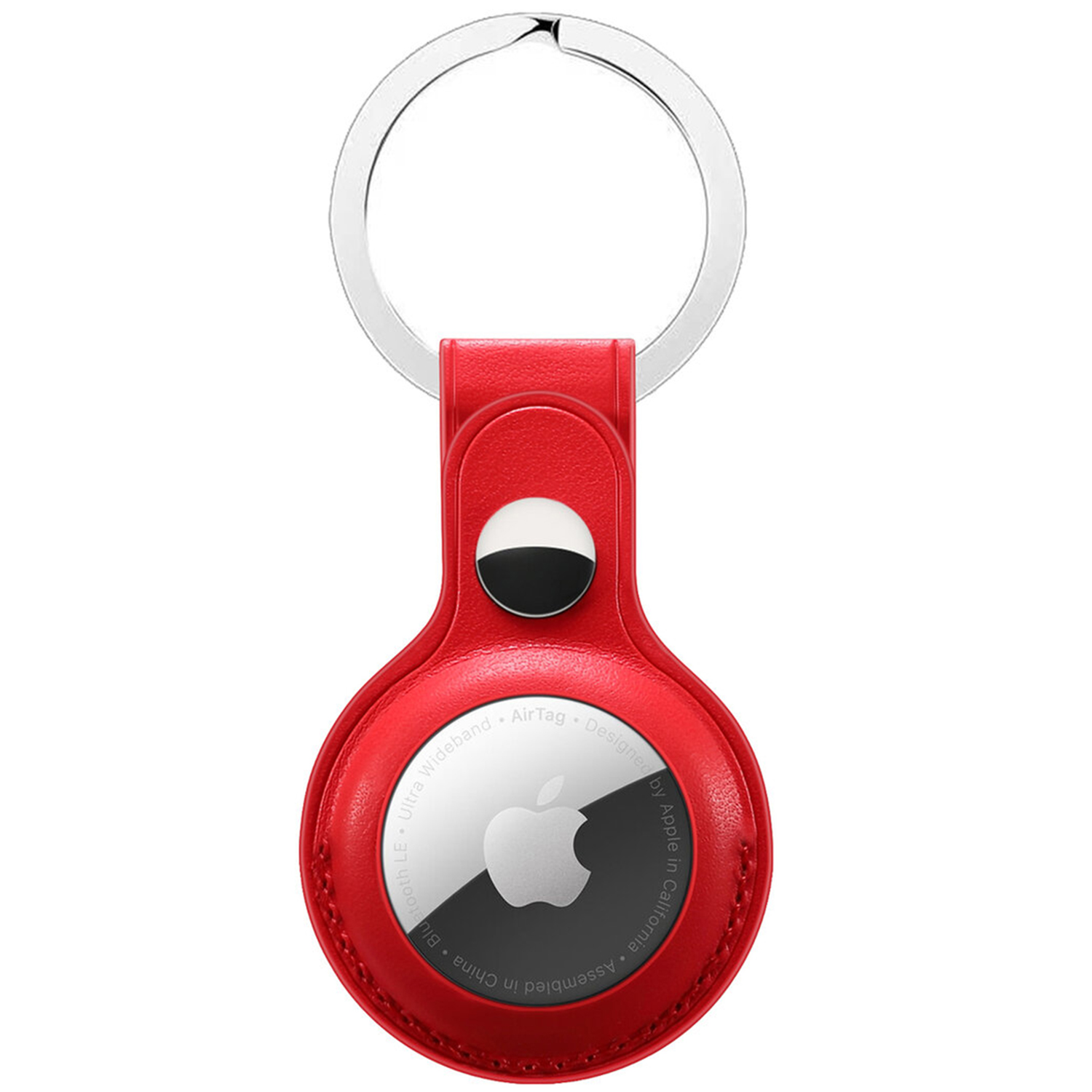 Leather Key Ring Apple AirTag - Red