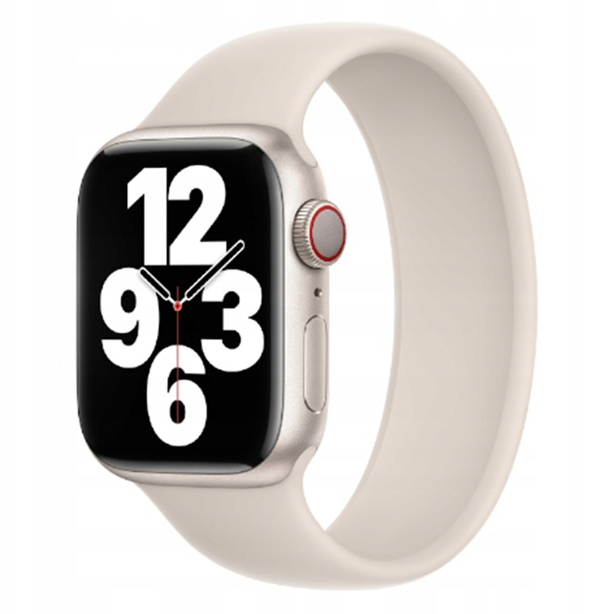 Siliconen solobandje voor de Apple Watch | 44/45/46/49 mm - Maat 9 - Starlight
