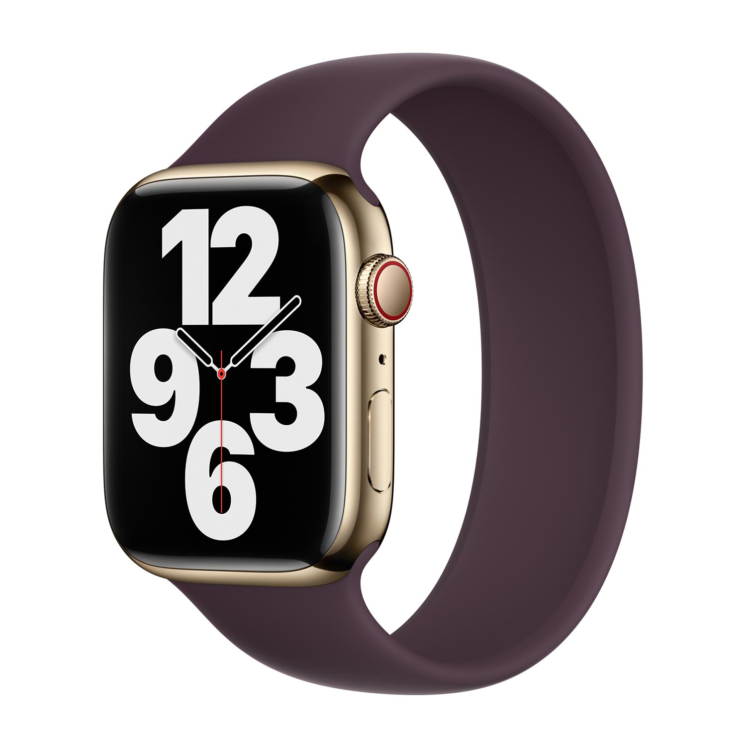 Siliconen solobandje voor de Apple Watch | 44/45/46/49 mm - Maat 4 - Dark Cherry