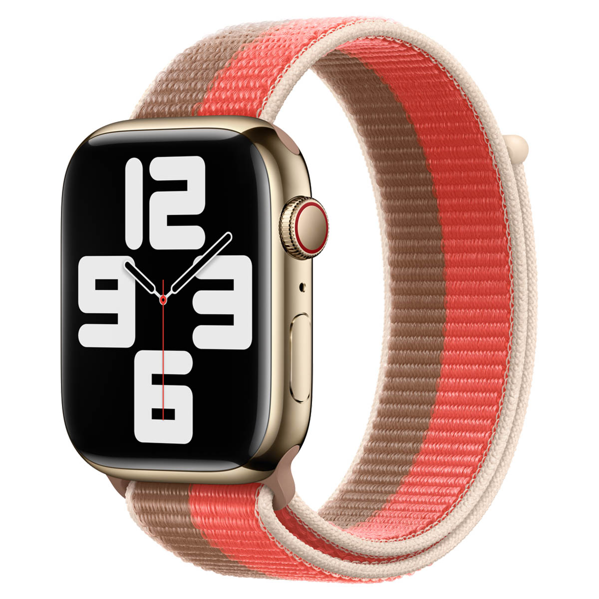 Sport Loop band voor de Apple Watch | 44/45/46/49 mm - Pink Pomelo/Tan