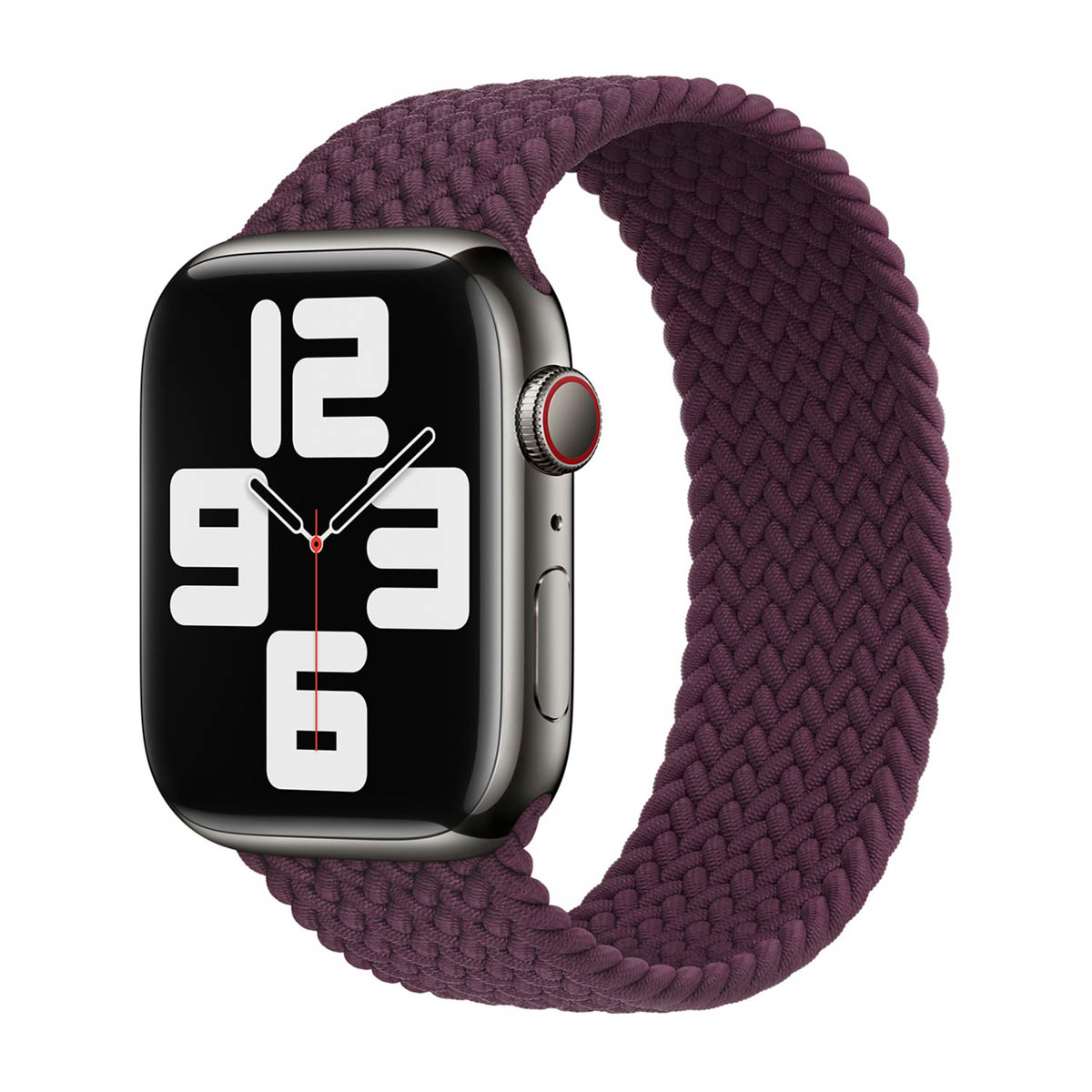 Bracelet Solo tressé Apple Watch | 44/45/46/49 mm - Taille 8 - Dark Cherry
