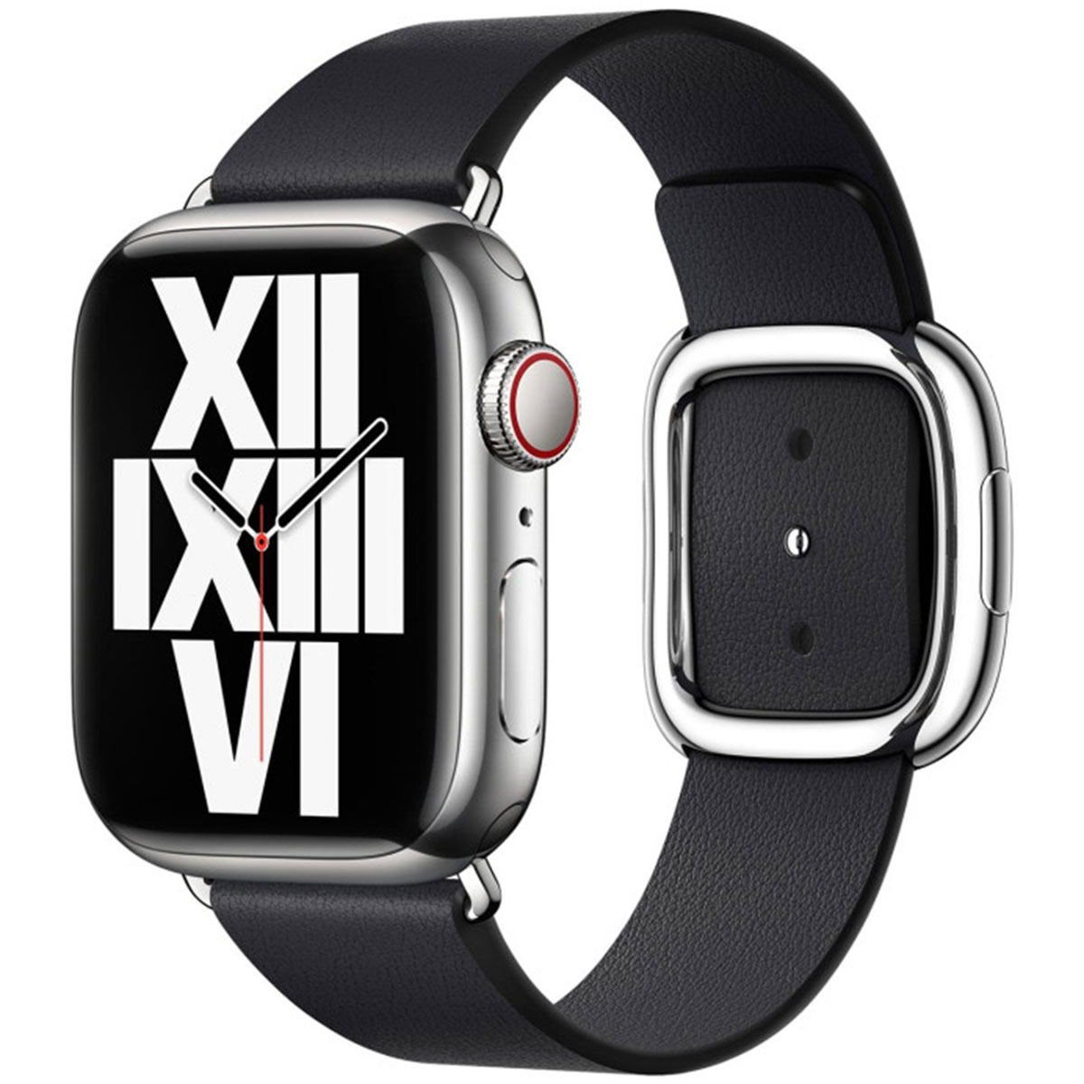 Leather Band Modern Buckle voor de Apple Watch | 38/40/41/42 mm - Maat M - Midnight
