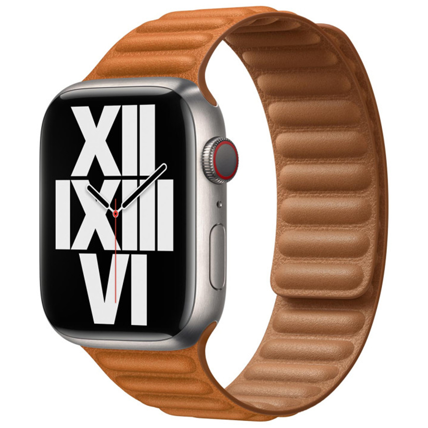 Leather Link bandje voor de Apple Watch | 44/45/46/49 mm - Maat S/M - Golden Brown