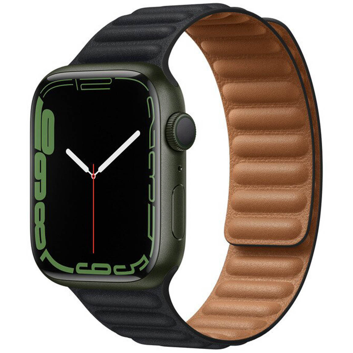 Bracelet Leather Link Apple Watch | 44/45/46/49 mm - Taille M/L - Midnight