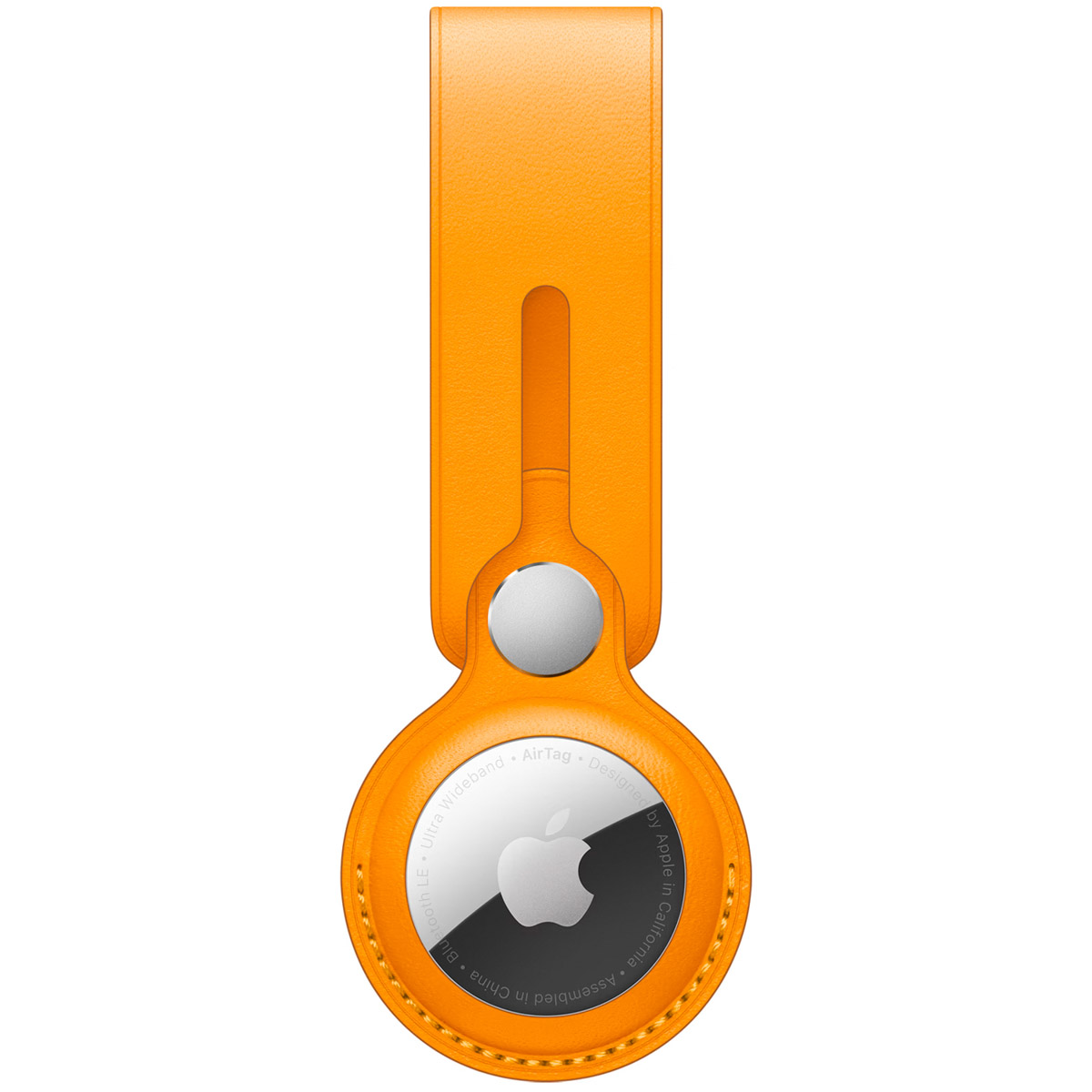 Leather Loop Apple AirTag - California Poppy
