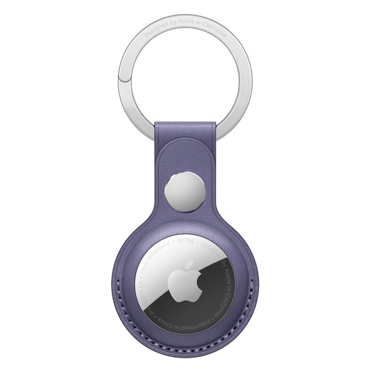Leather Key Ring Apple AirTag - Wisteria