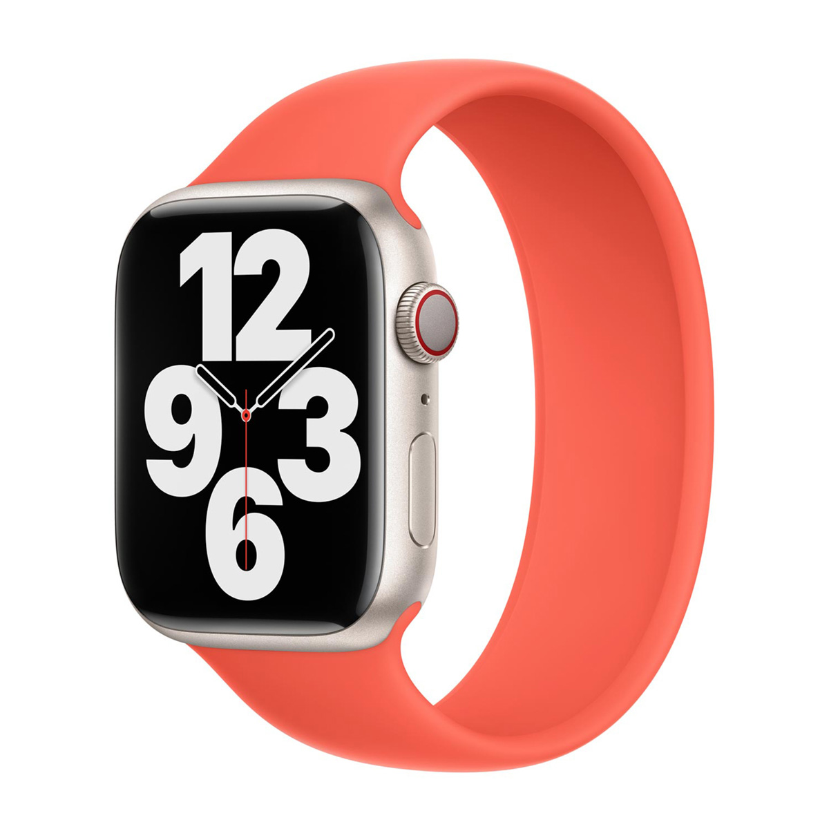 Siliconen solobandje voor de Apple Watch | 44/45/46/49 mm - Maat 5 - Nectarine