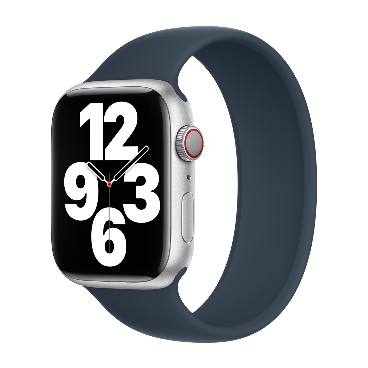 Siliconen solobandje voor de Apple Watch | 44/45/46/49 mm - Maat 8 - Storm Blue