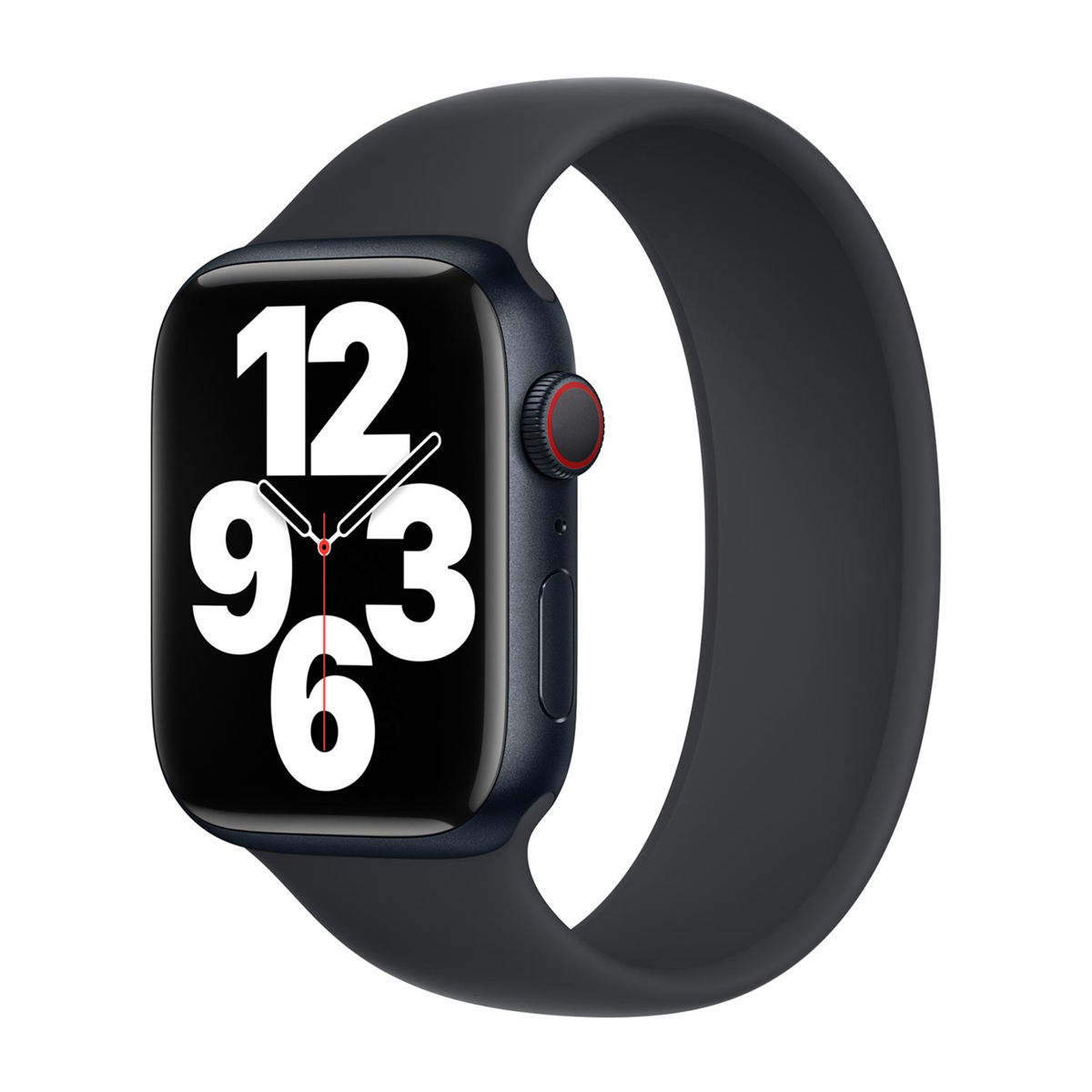 Siliconen solobandje voor de Apple Watch | 44/45/46/49 mm - Maat 4 - Midnight