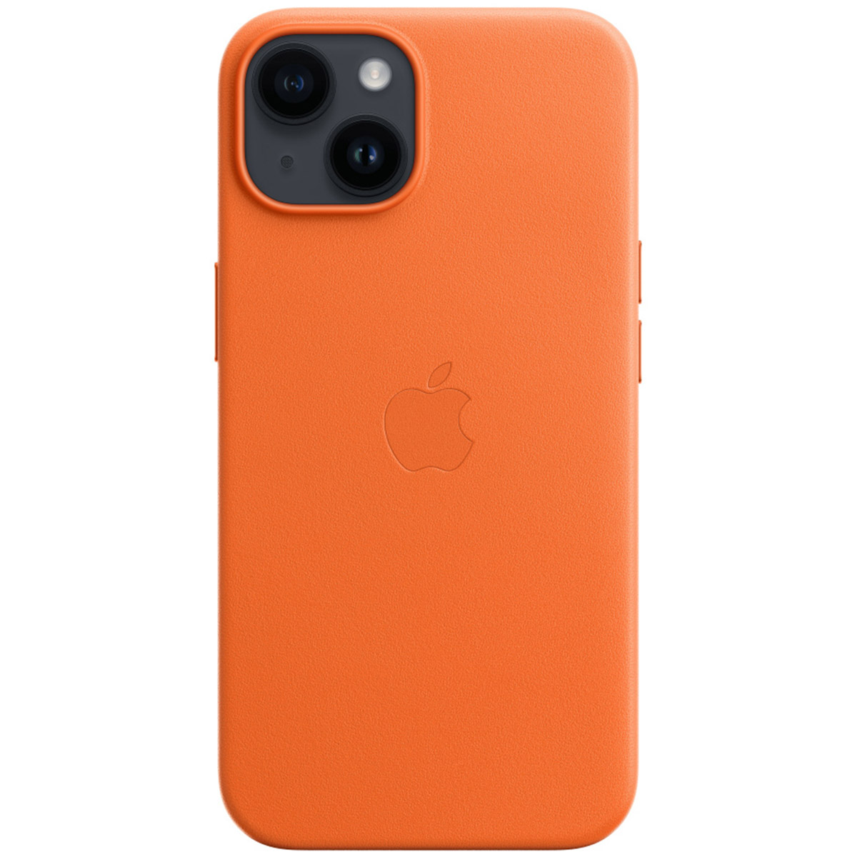 Leather Backcover MagSafe voor de Apple iPhone 14 - Orange
