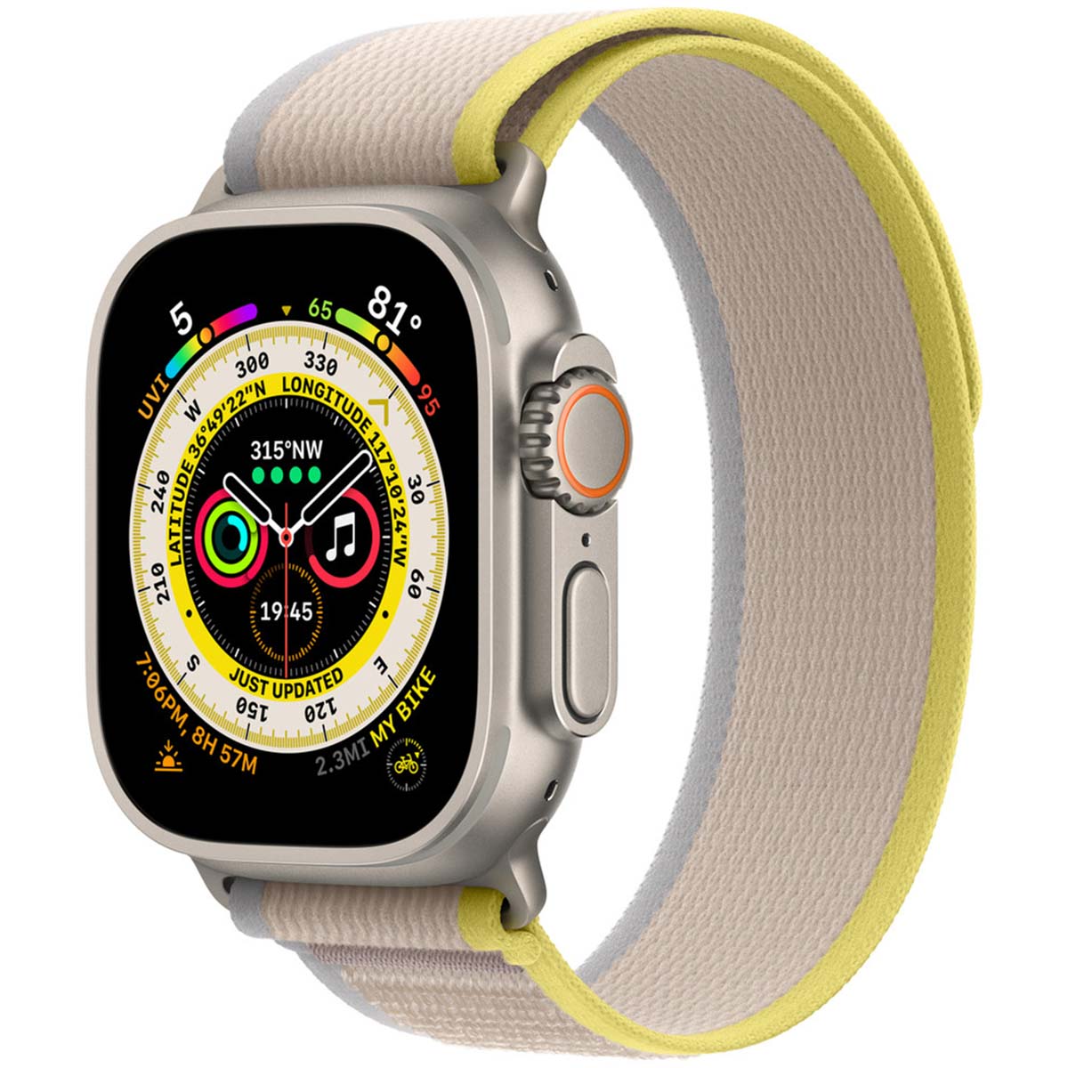 Trail Loop Band voor de Apple Watch | 44/45/46/49 mm - Maat S/M - Geel / Beige