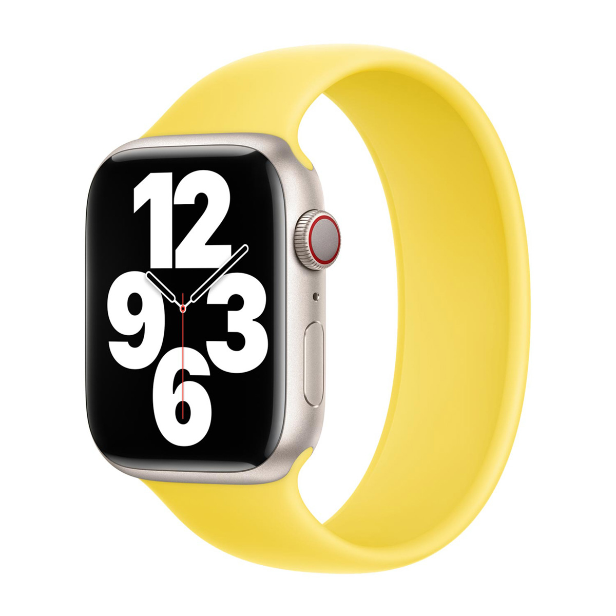 Siliconen solobandje voor de Apple Watch | 44/45/46/49 mm - Maat 8 - Canary Yellow