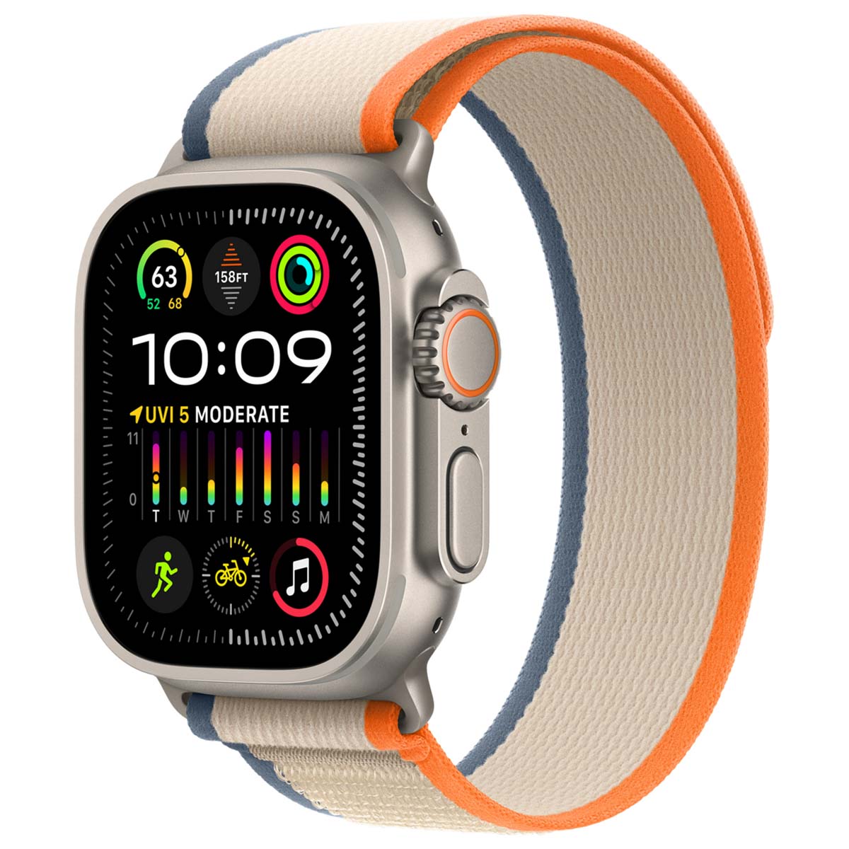 Bracelet Trail Loop Apple Watch | 44/45/46/49 mm - Taille S/M - Orange & Beige