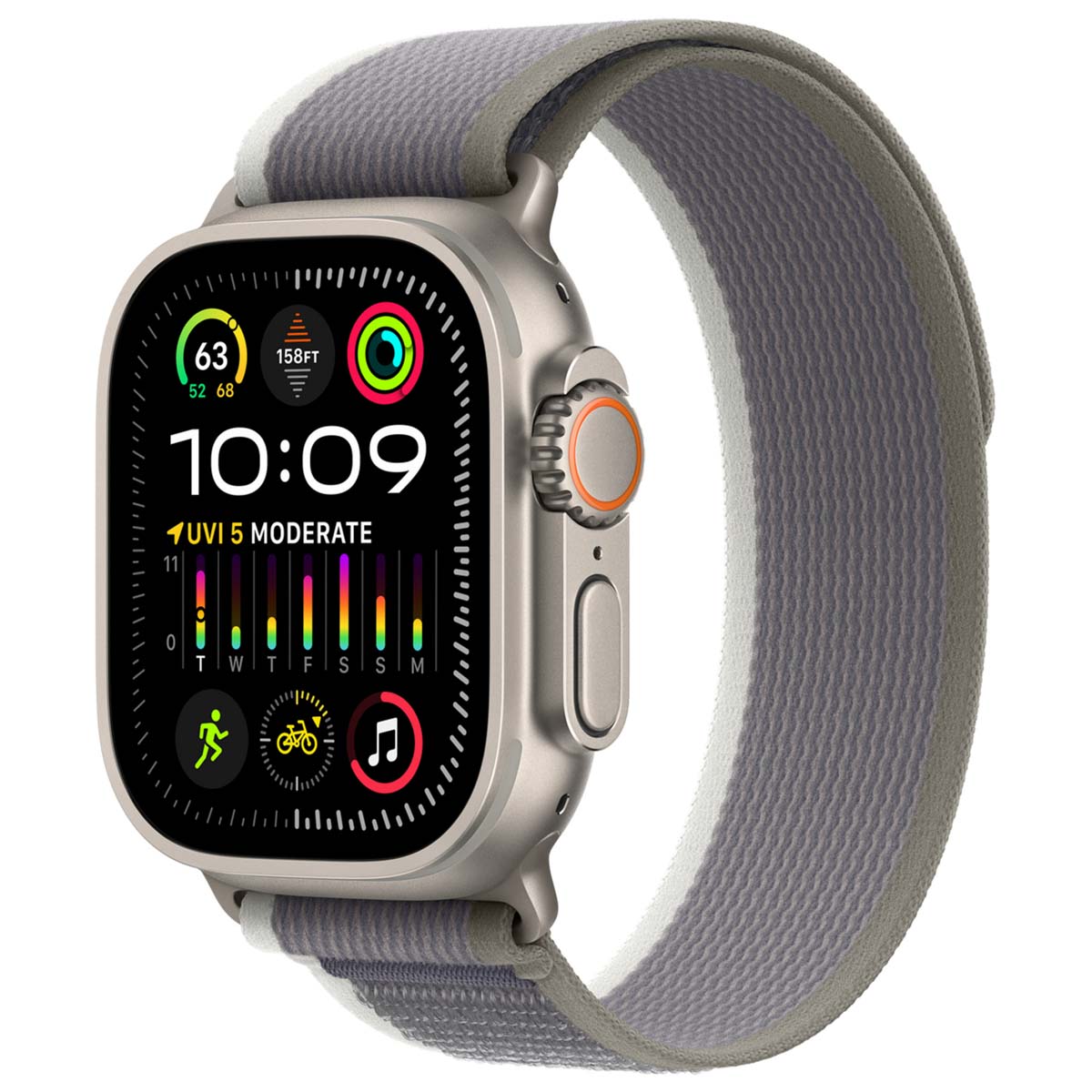 Bracelet Trail Loop Apple Watch | 44/45/46/49 mm - Taille M/L - Green & Gray