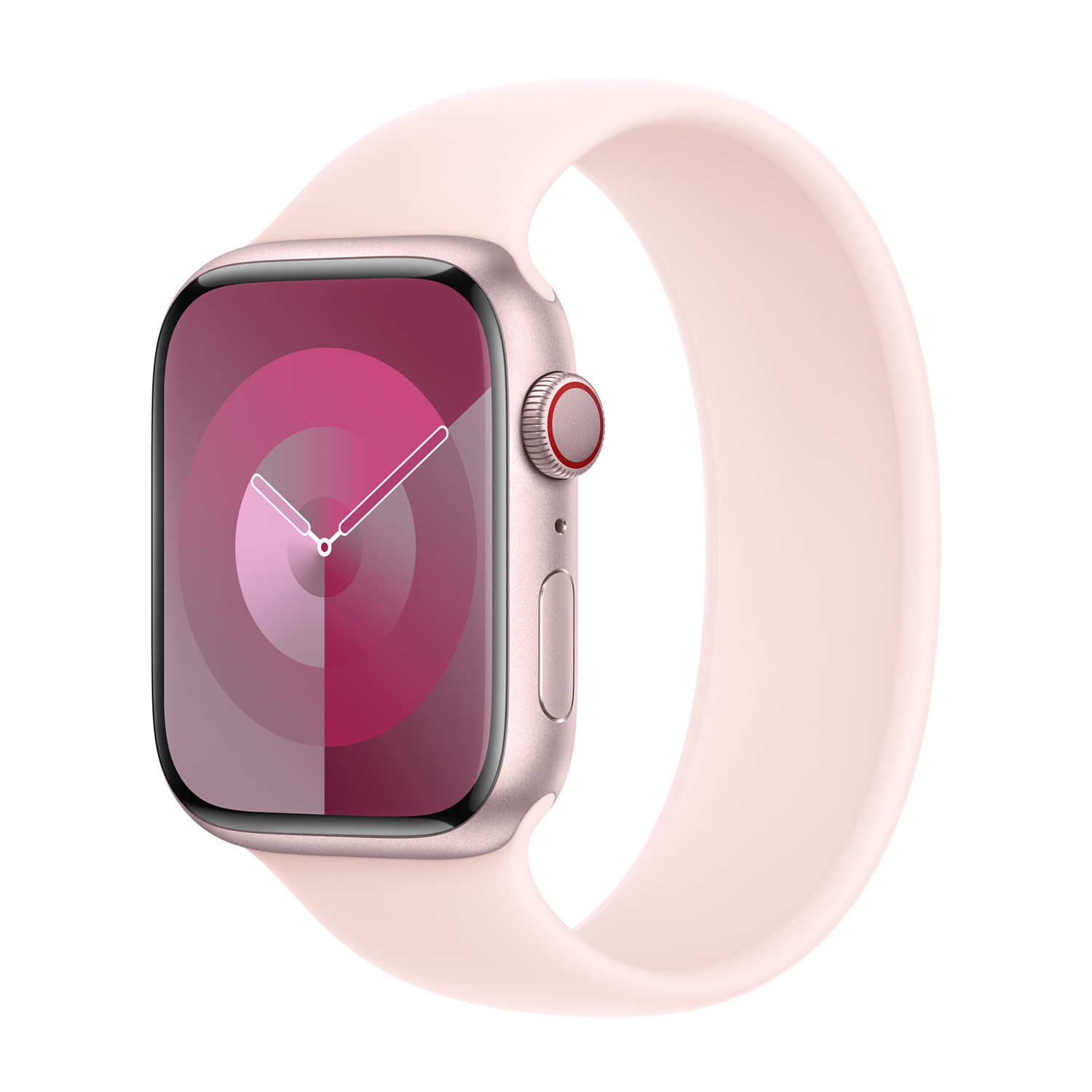 Siliconen solobandje voor de Apple Watch | 44/45/46/49 mm - Maat 1 - Light Pink