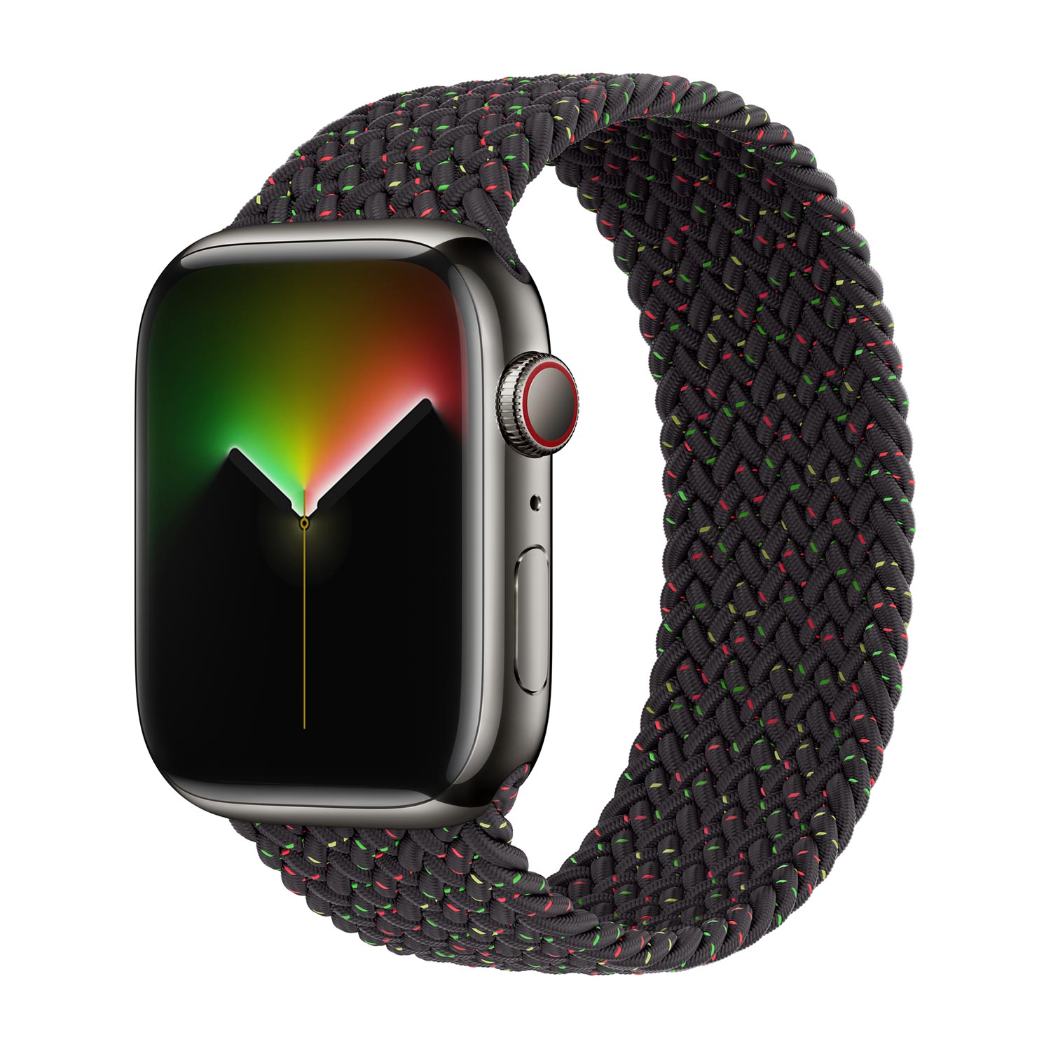 Bracelet Solo tressé Apple Watch | 44/45/46/49 mm - Taille 1 - Black Unity