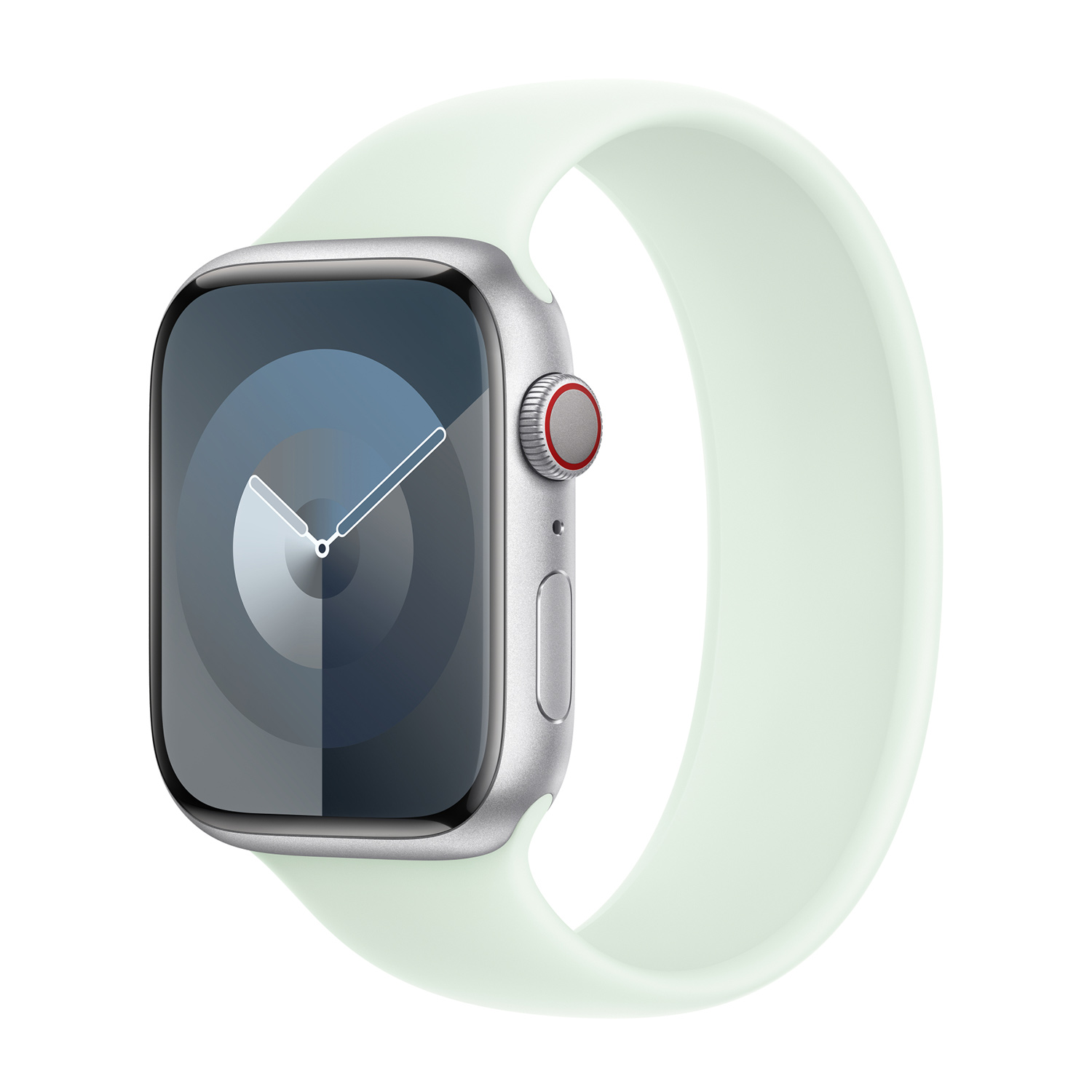 Siliconen solobandje voor de Apple Watch | 44/45/46/49 mm - Maat 5 - Soft Mint