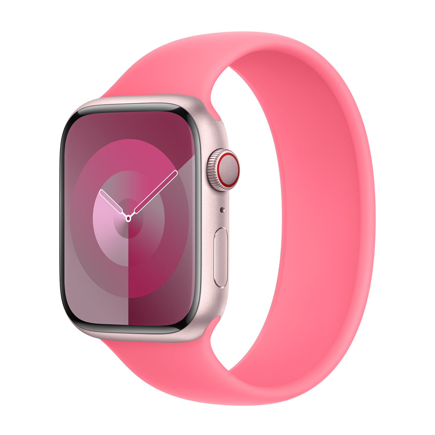 Siliconen solobandje voor de Apple Watch | 44/45/46/49 mm - Maat 10 - Pink