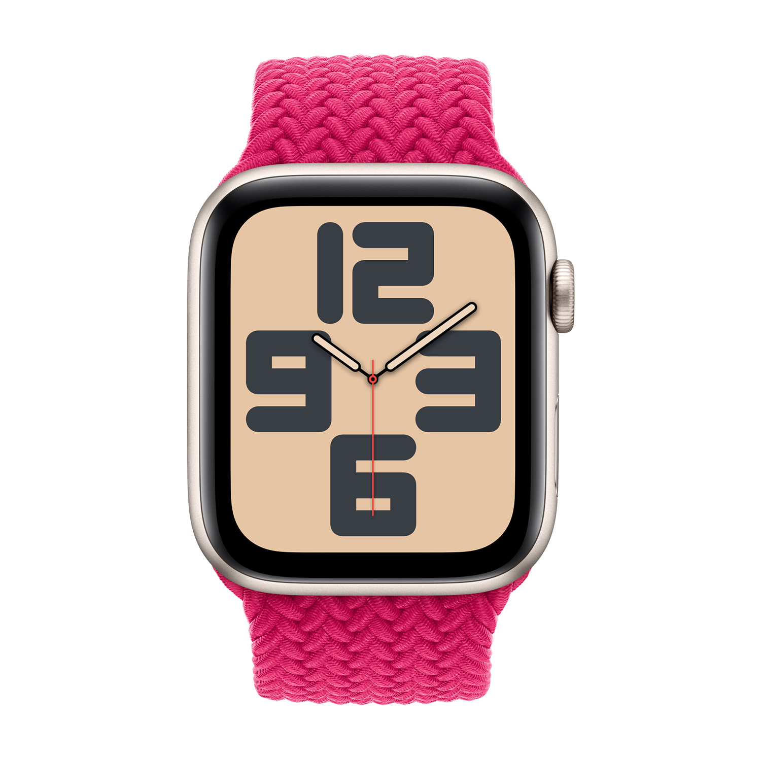 Gevlochten solobandje voor de Apple Watch | 38/40/41/42 mm - Maat 3 - Raspberry