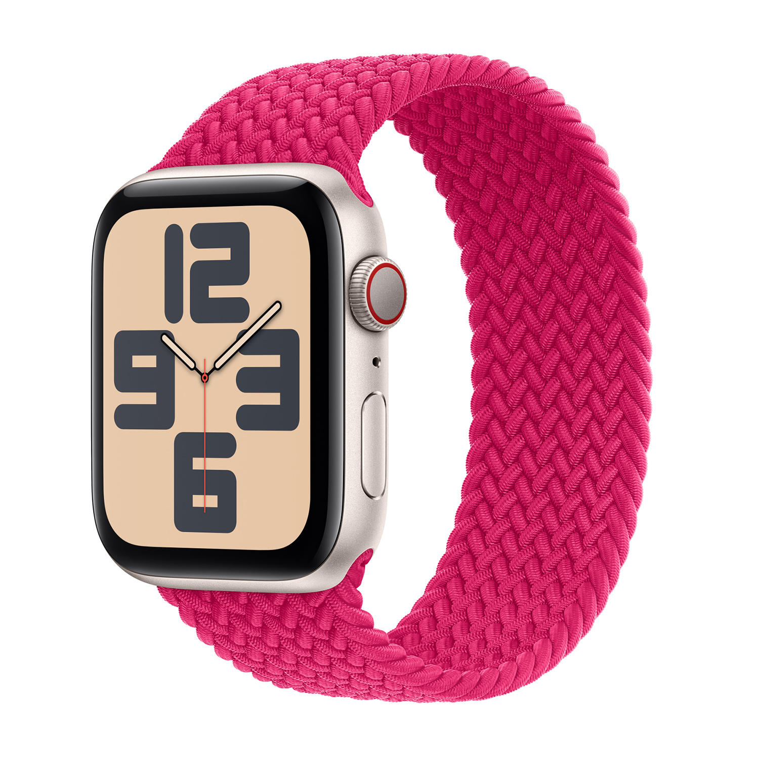 Bracelet Solo tressé Apple Watch | 44/45/46/49 mm - Taille 3 - Raspberry