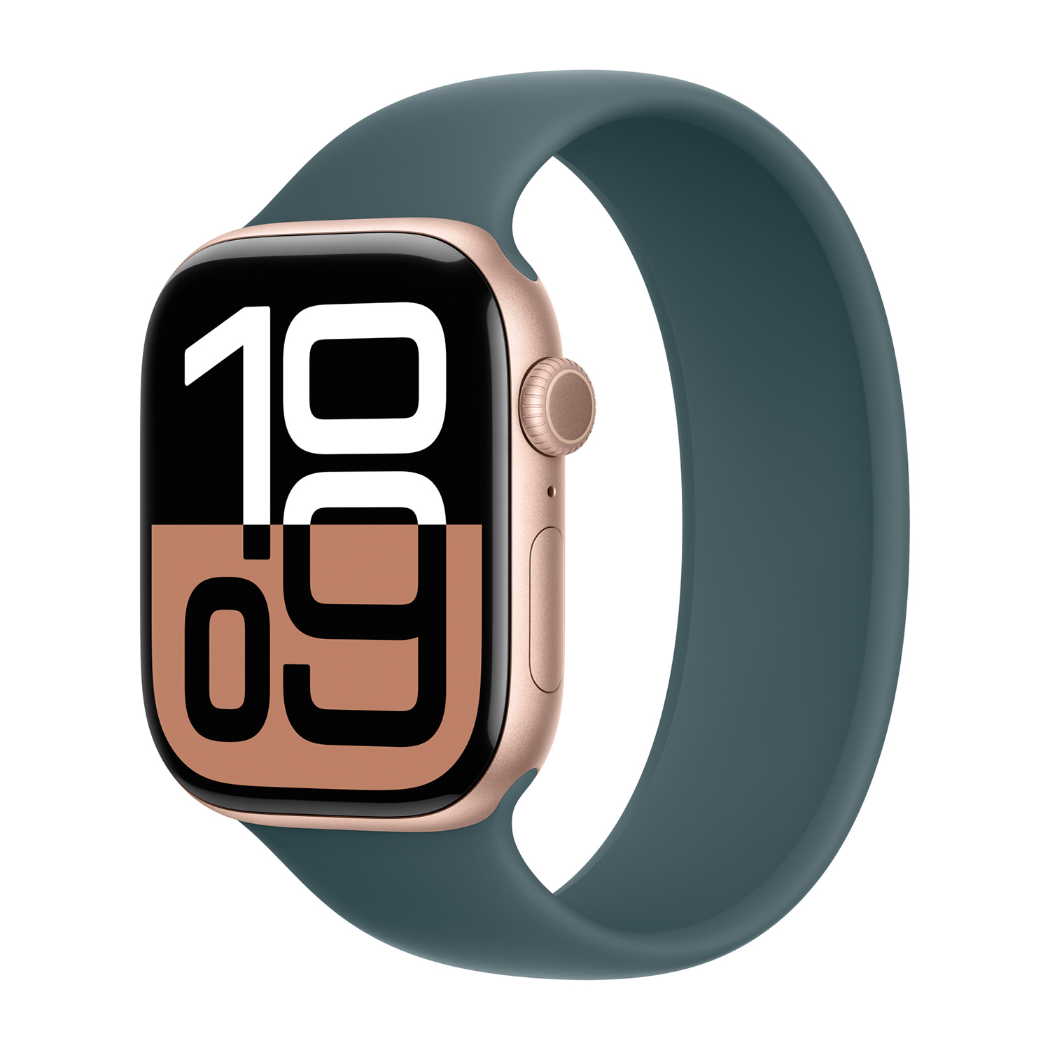 Siliconen solobandje voor de Apple Watch | 44/45/46/49 mm - Maat 7 - Lake Green