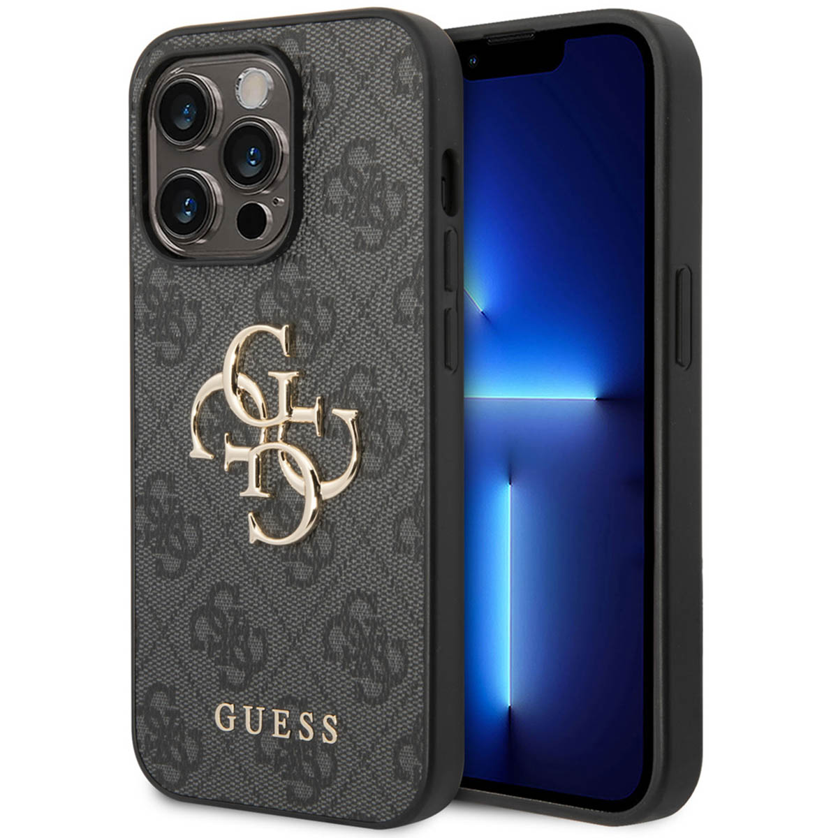 Guess Coque 4G Metal Logo Backcover Apple iPhone 14 Pro Max - Gris