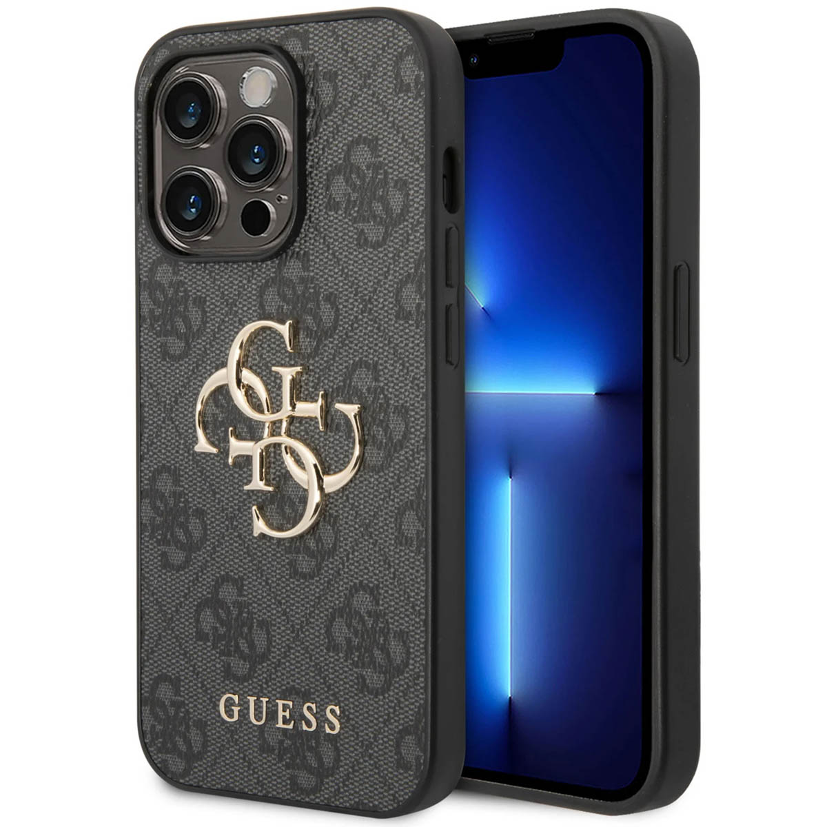 Guess Coque 4G Metal Logo Backcover Apple iPhone 15 Pro - Gris