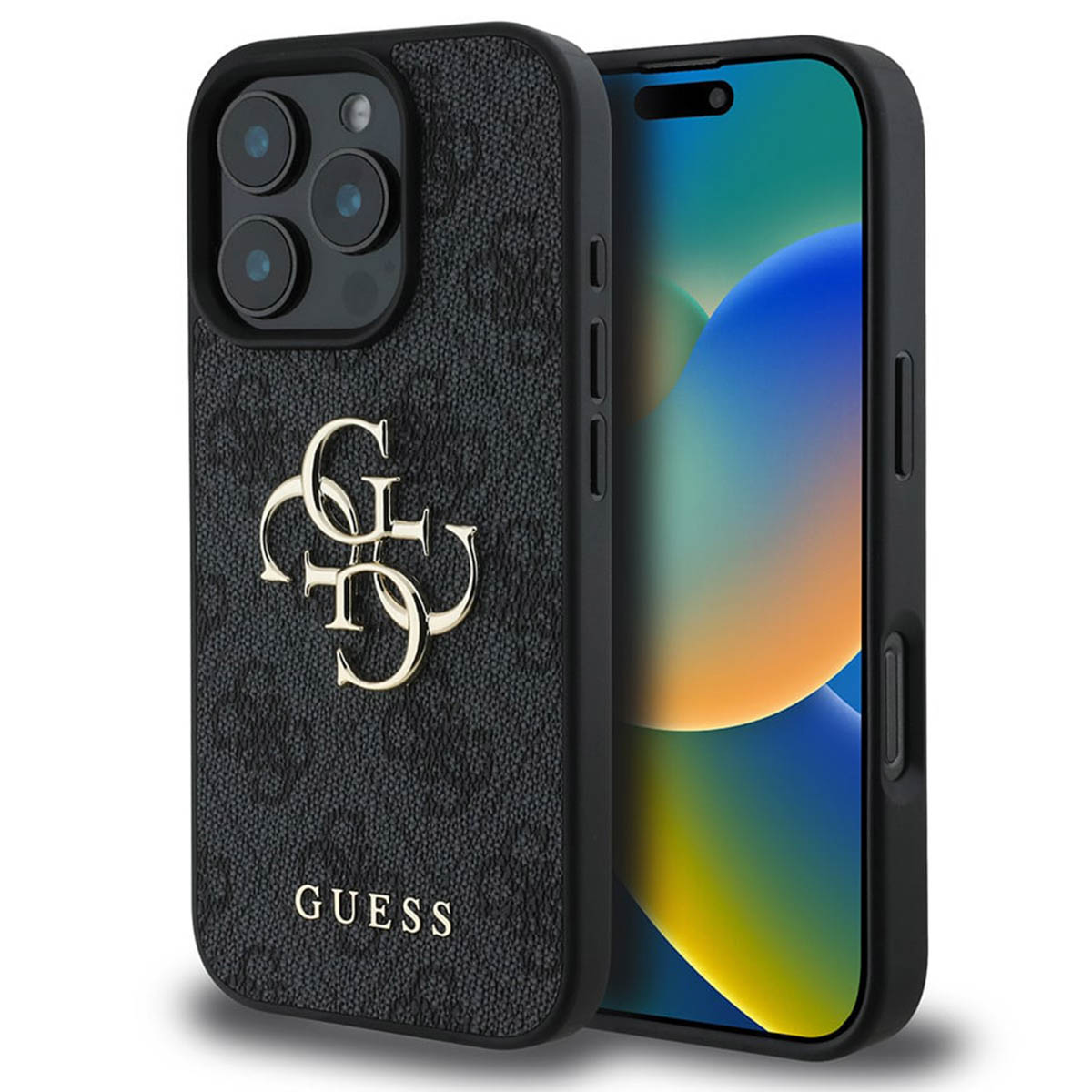 Guess Coque 4G Metal Logo Backcover Apple iPhone 16 Pro Max - Noir