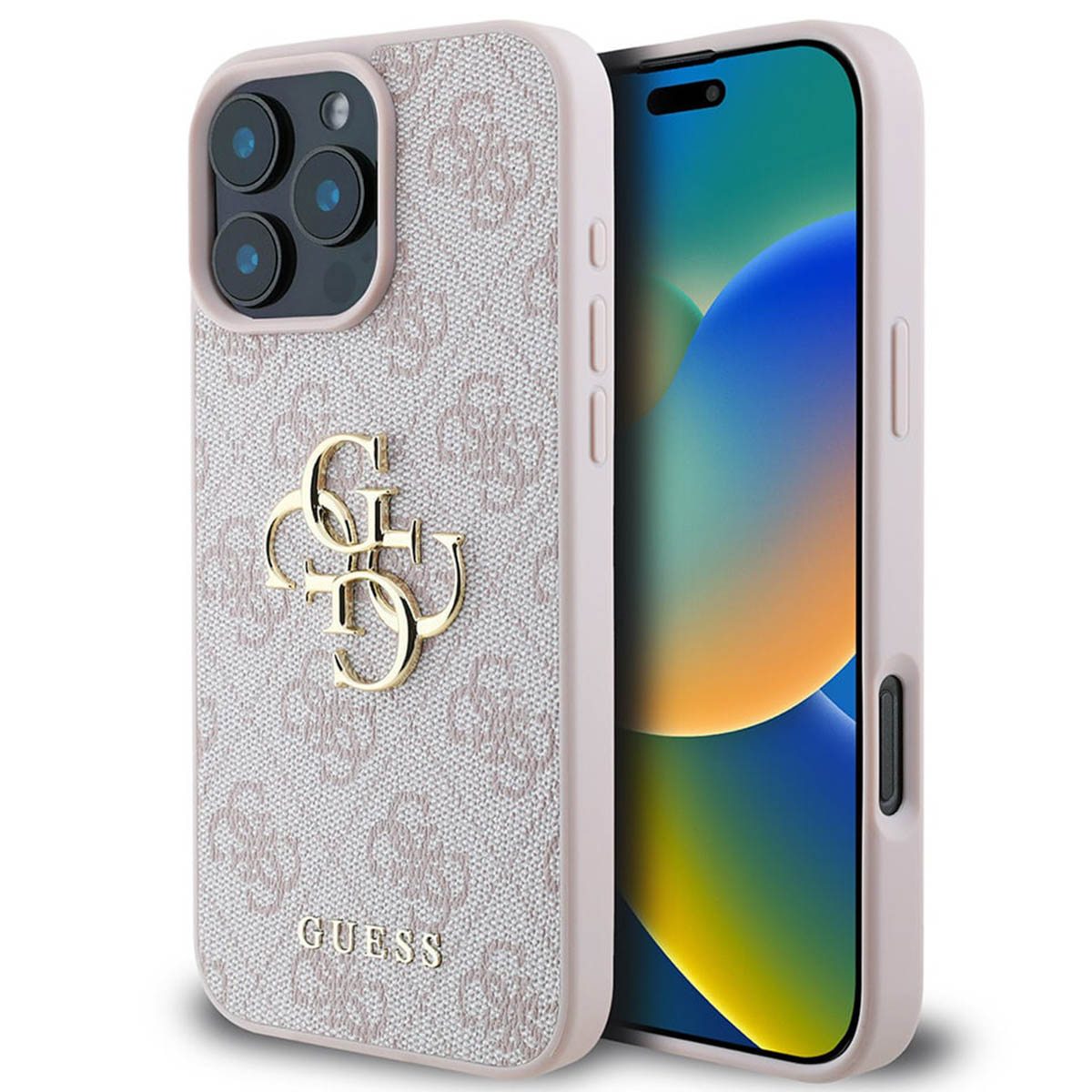 Guess Coque 4G Metal Logo Backcover Apple iPhone 16 Pro - Rose