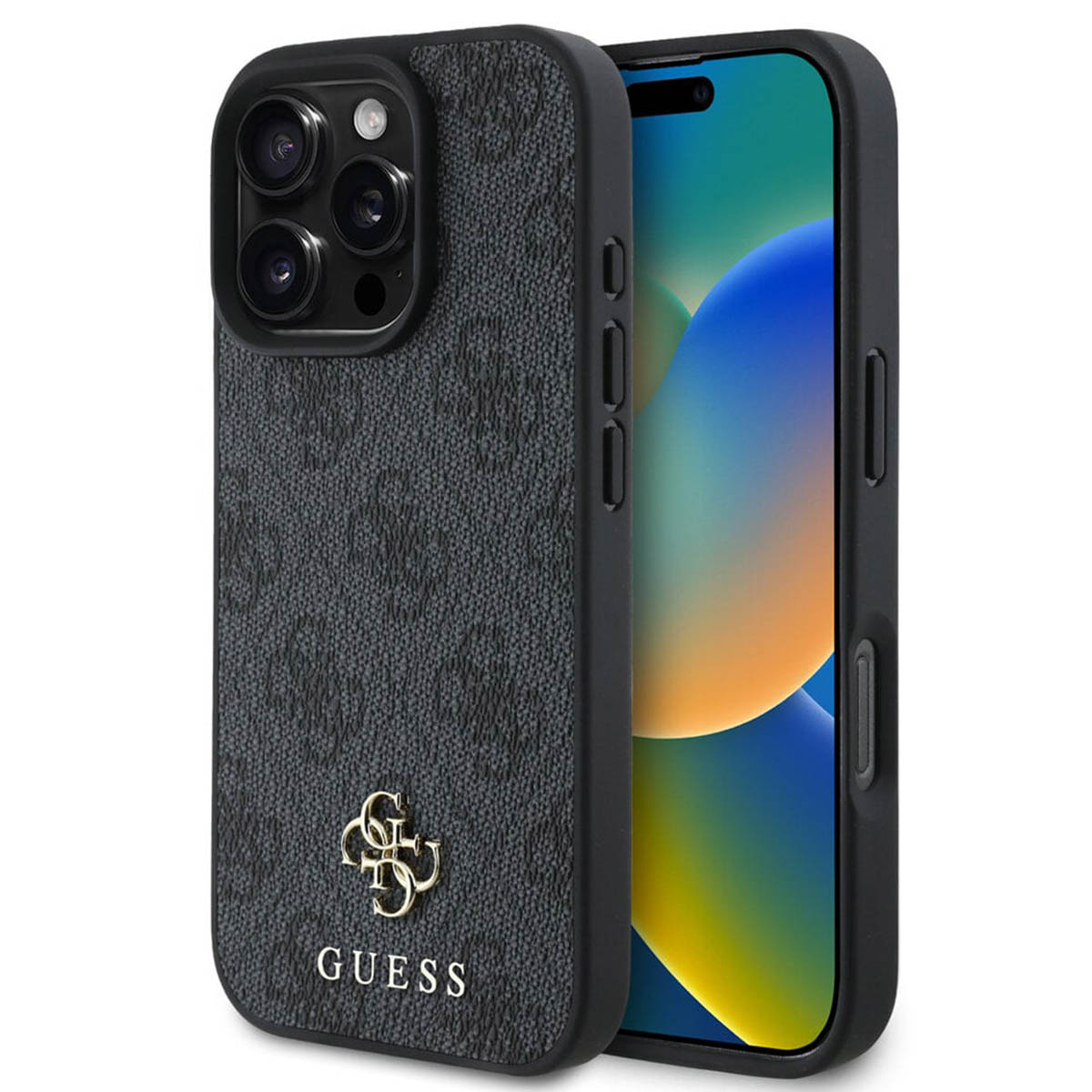 Guess Coque 4G Metal Logo MagSafe Apple iPhone 16 Pro Max - Noir
