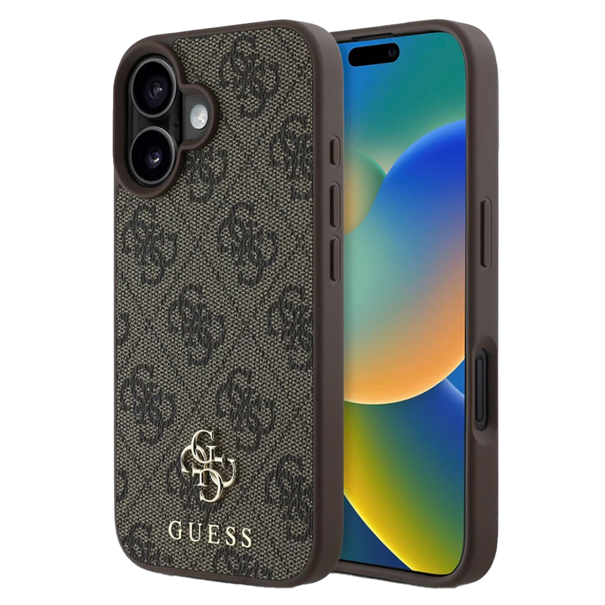 Guess Coque 4G Metal Logo MagSafe Apple iPhone 16 - Marron