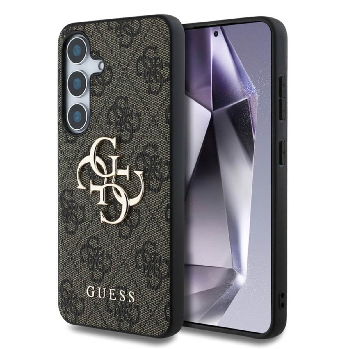 Guess Coque 4G Metal Logo Backcover Samsung Galaxy S25 - Marron