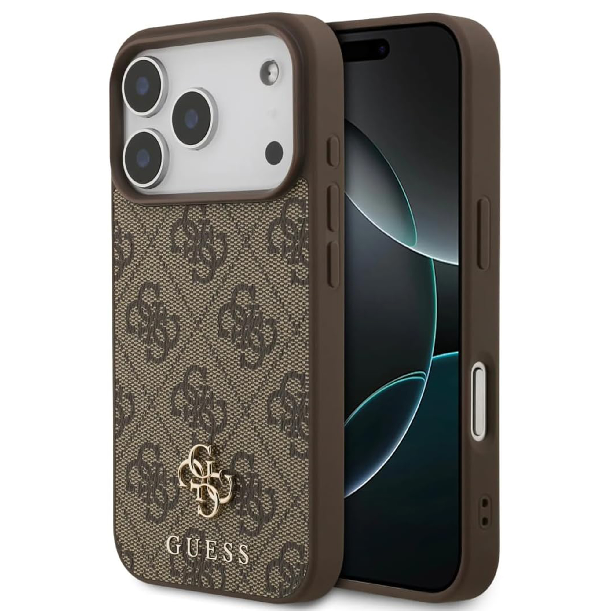 Guess Coque 4G Metal Logo MagSafe Apple iPhone 17 Pro Max - Marron