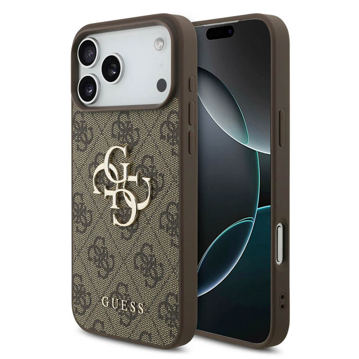 Guess Coque 4G Metal Logo Backcover Apple iPhone 17 Pro - Marron