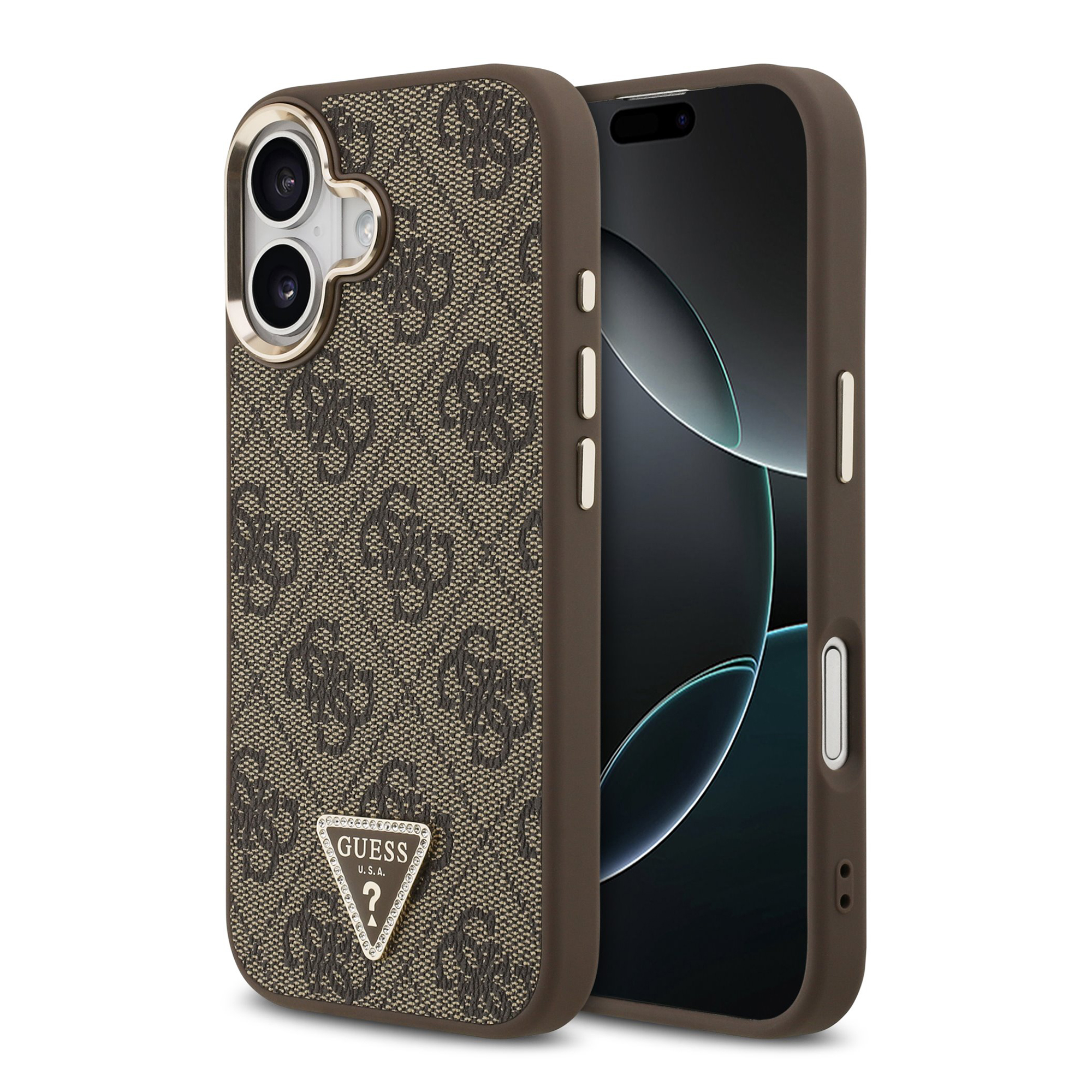 Coque Apple iPhone 17 MagSafe - Textile - Guess Coque - étui téléphone Marron