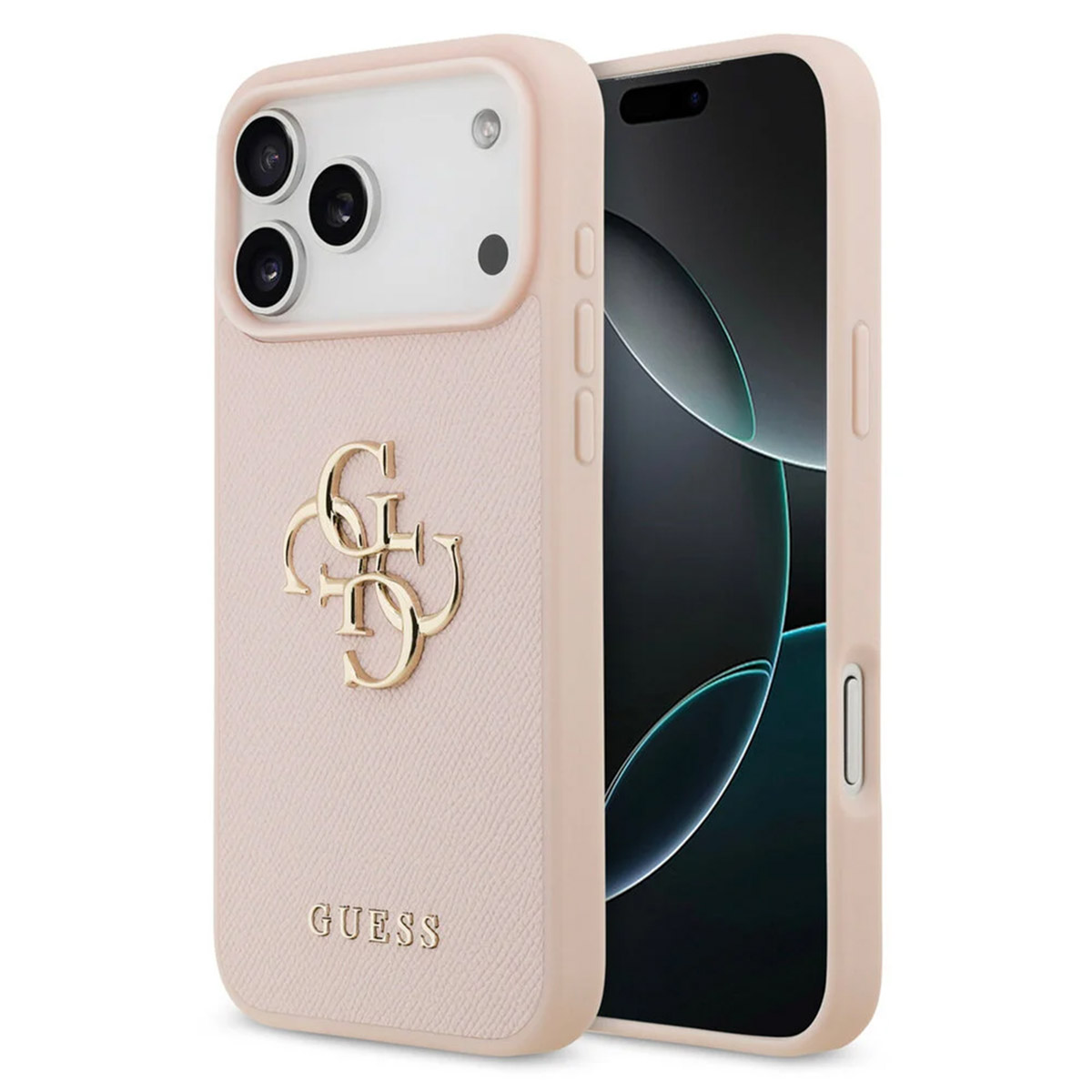 Guess Coque Big 4G Logo Grained Apple iPhone 17 Pro - Rose