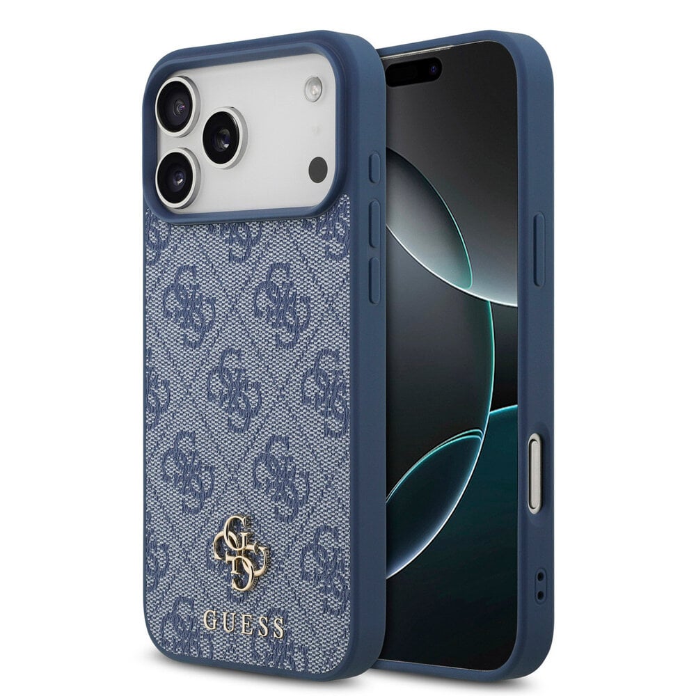 Guess Coque 4G Metal Logo MagSafe Apple iPhone 17 Pro - Bleu