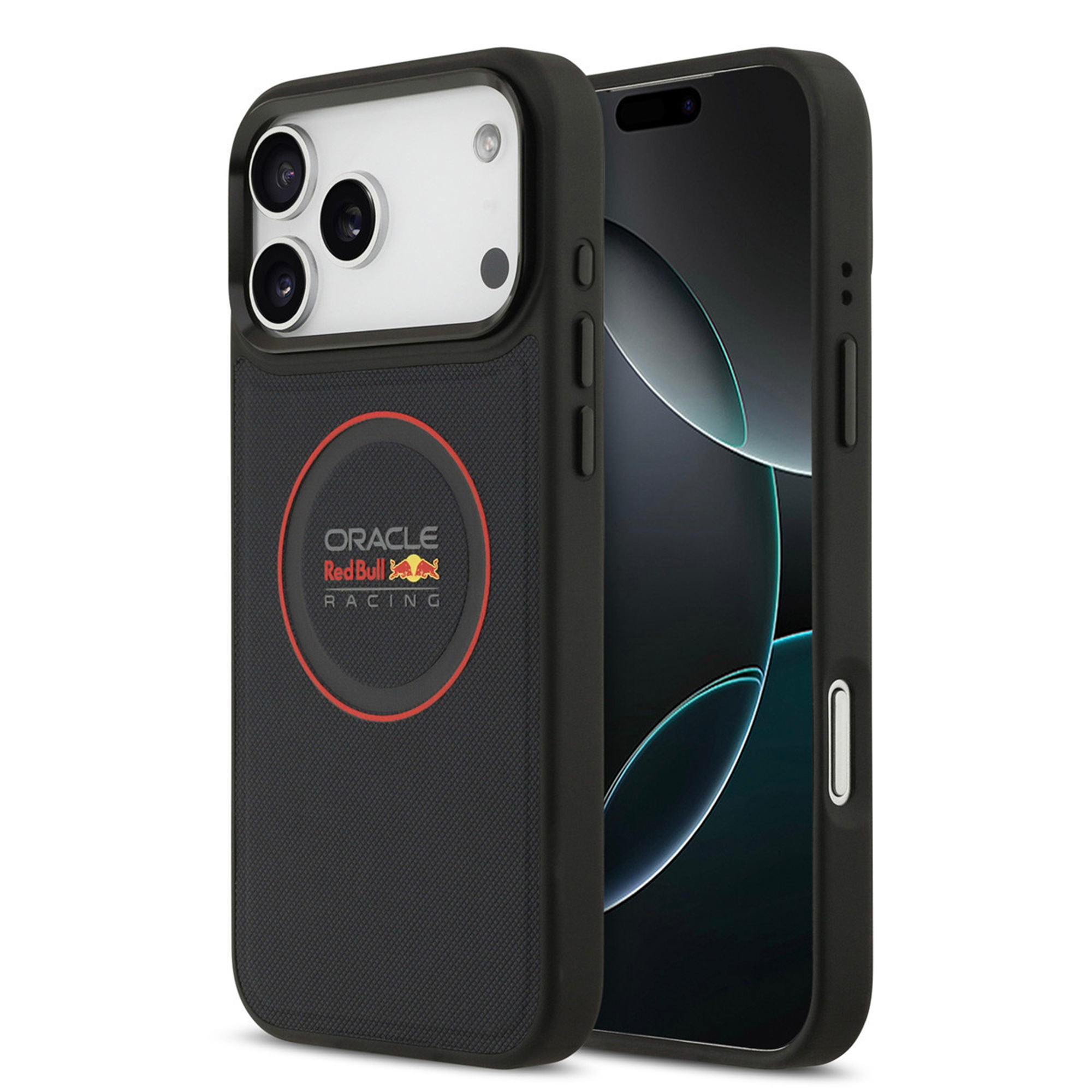 Red Bull Racing Coque en cuir PU maillé MagSafe Apple iPhone 17 Pro - Navy
