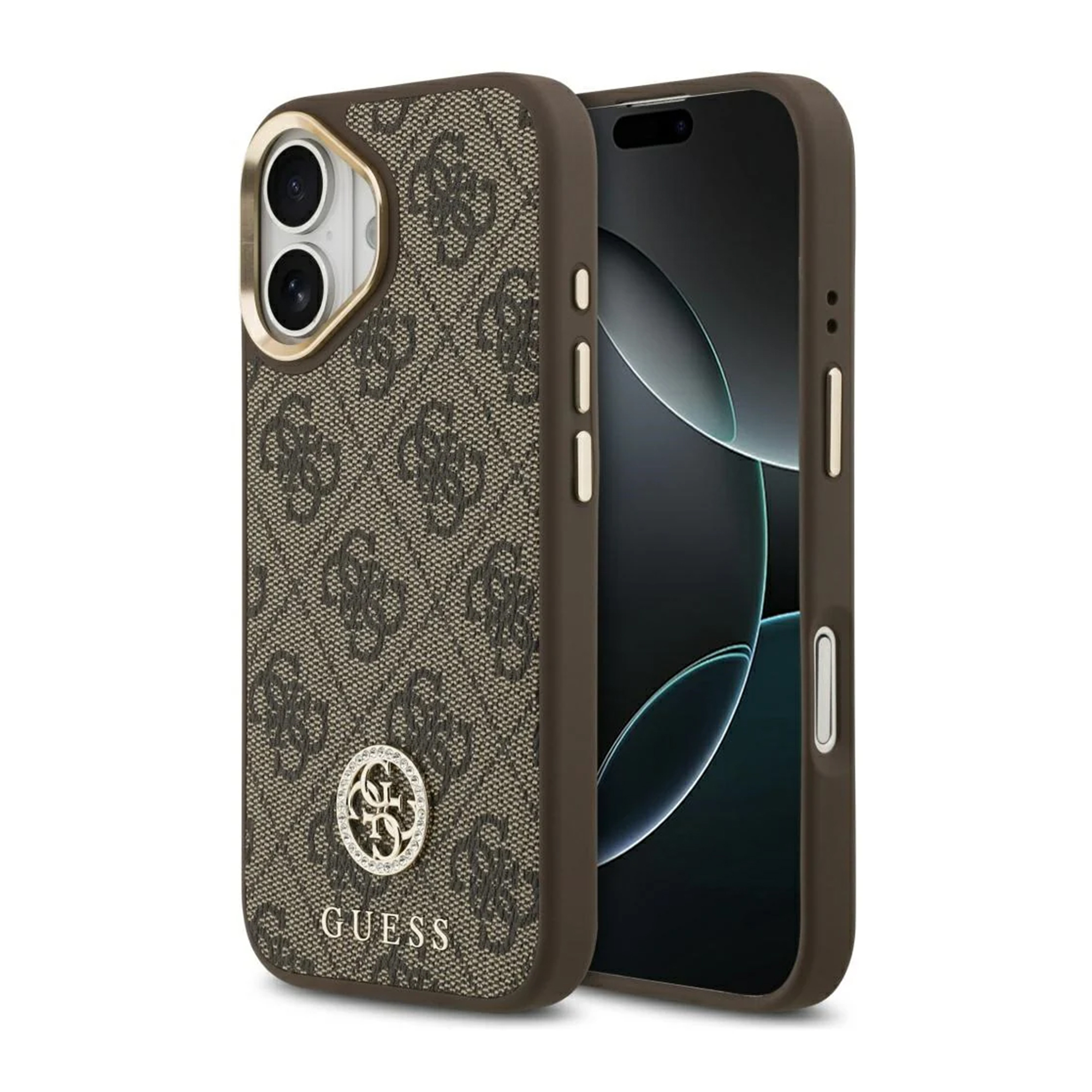 Coque Apple iPhone 17 MagSafe - Cuir véritable - Guess Coque - étui téléphone Marron
