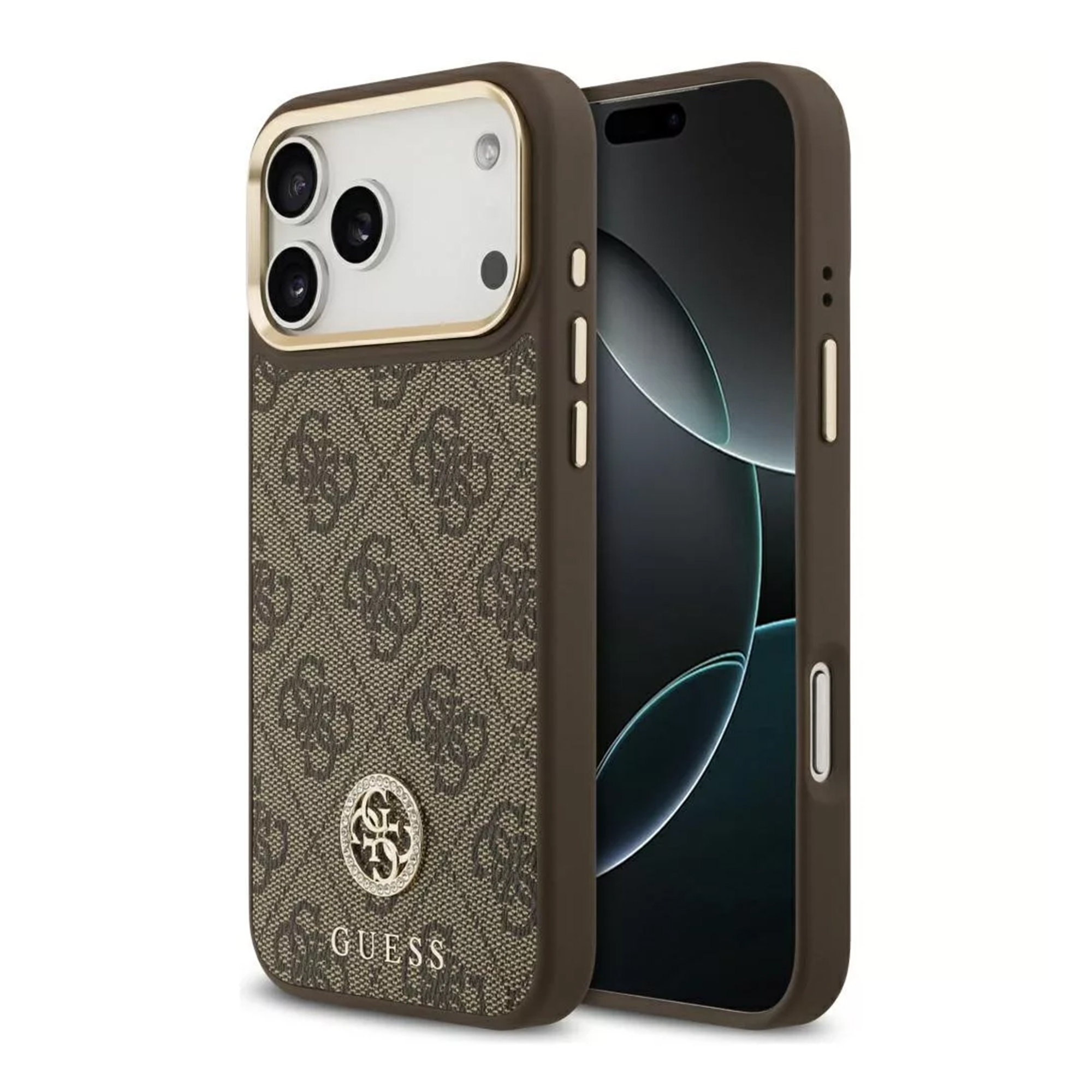 Coque Apple iPhone 17 Pro MagSafe - Cuir véritable - Guess Coque - étui téléphone Marron