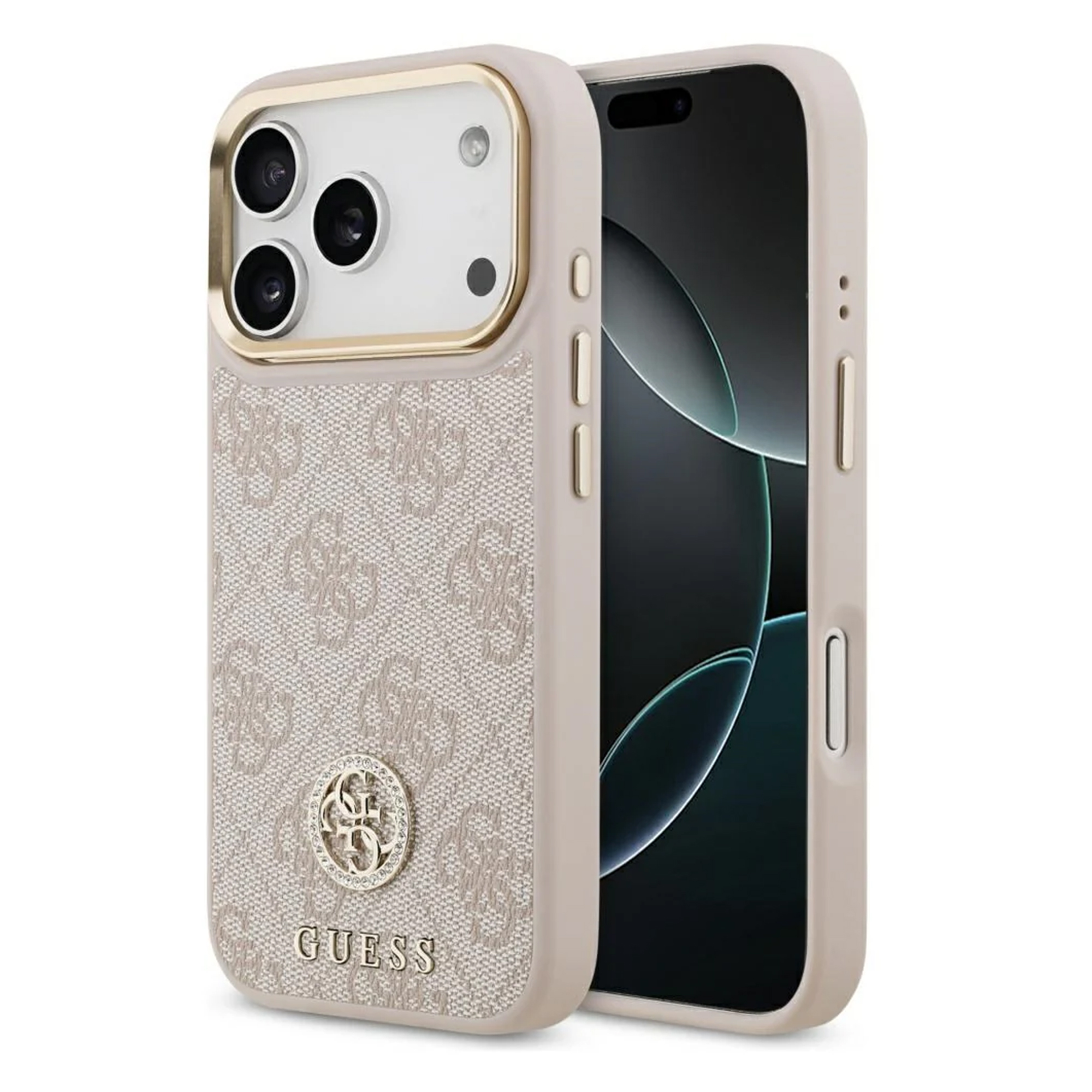 Coque Apple iPhone 17 Pro MagSafe - Cuir véritable - Guess Coque - étui téléphone Rose