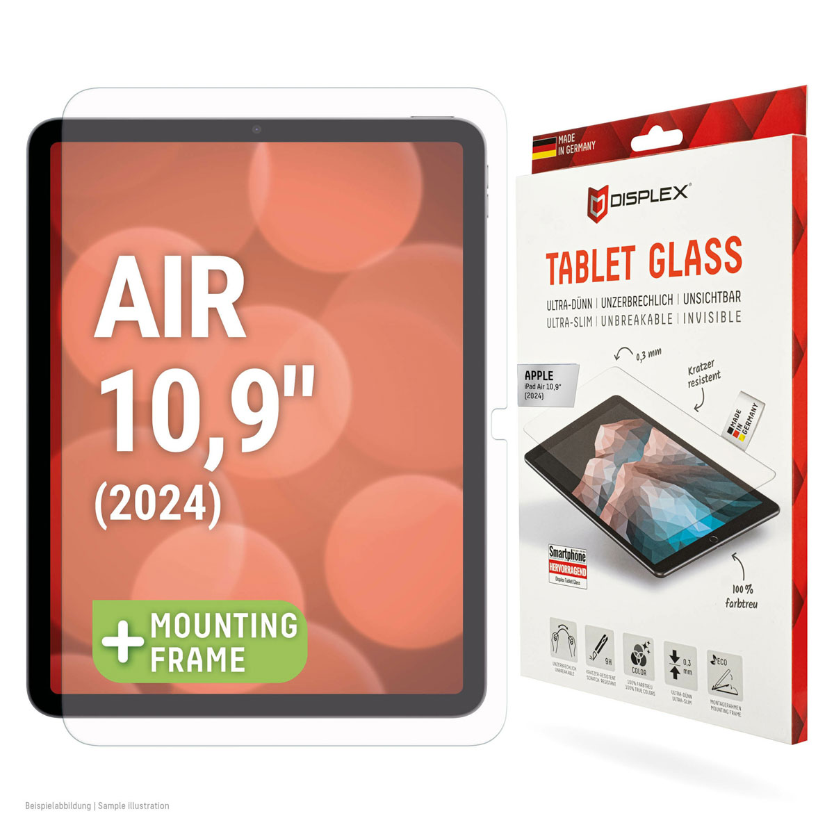 Displex Glass Screenprotector voor de Apple iPad Air 11 inch (2026) M4 / (2025) M3 / (2024) M2
